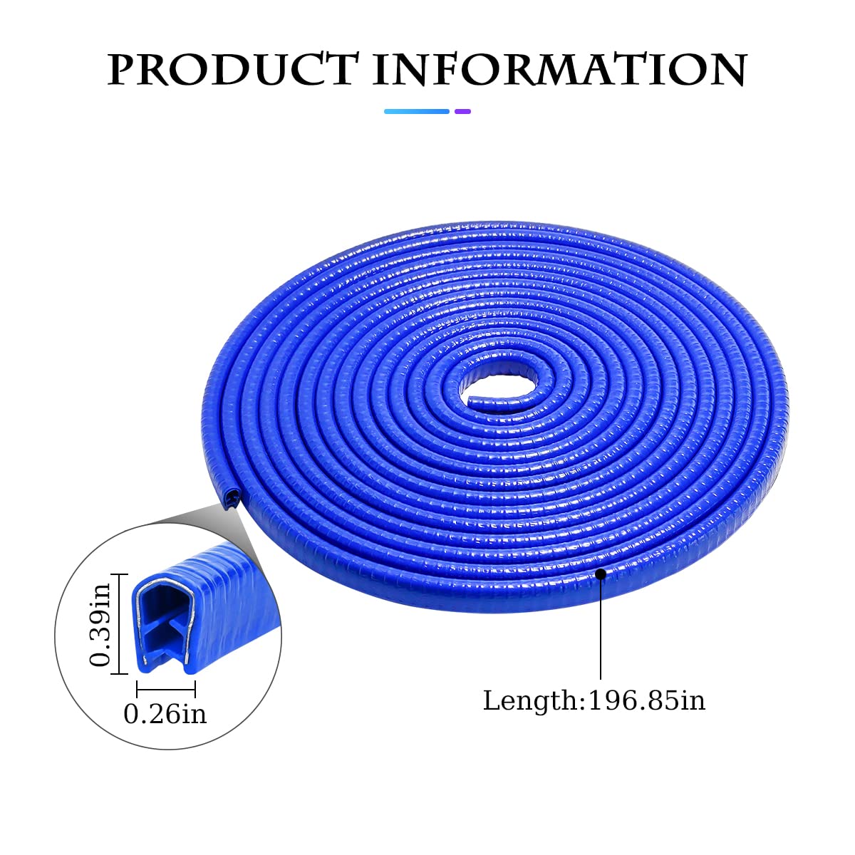 Car Door Edge Guards, 16Ft Car Edge Rubber Seal Trim Protector, No Glue Needed U Shape Car Door Guard Universal For Most Cars, Vehicles, Suvs (Blue/16Ft)