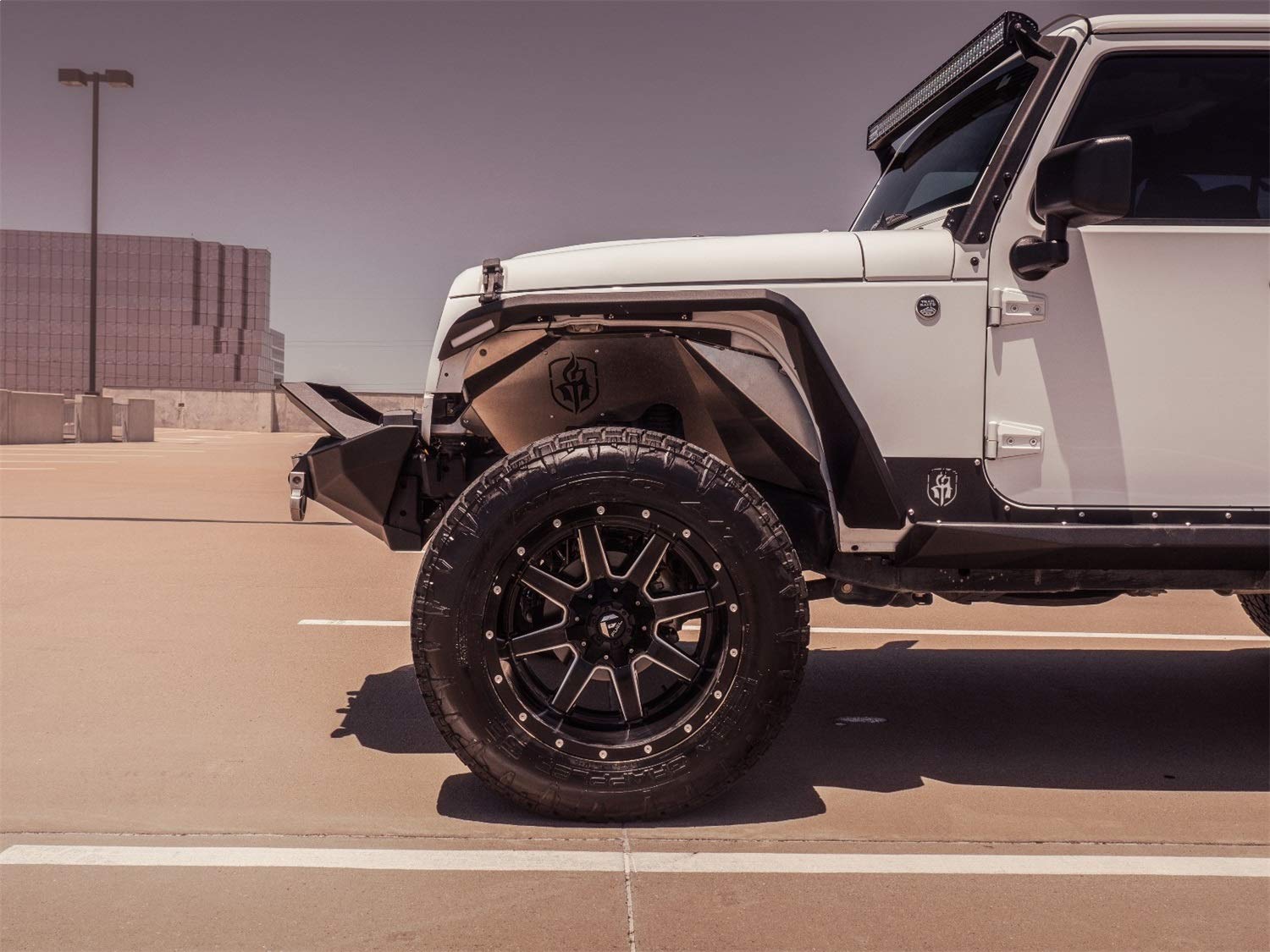 Road Armor 507Lff0Z Stealth Fender Liner Body Armor; Front; Raw Stainless Steel;