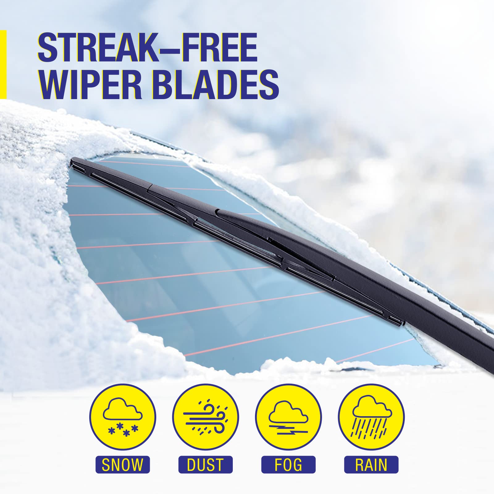 5 Plus Back Windshield Wiper Blades 13 Inch (Pack Of 2), Replacement For Honda Crv 2016 2015 2014 2013 2012 And More, Premium Al