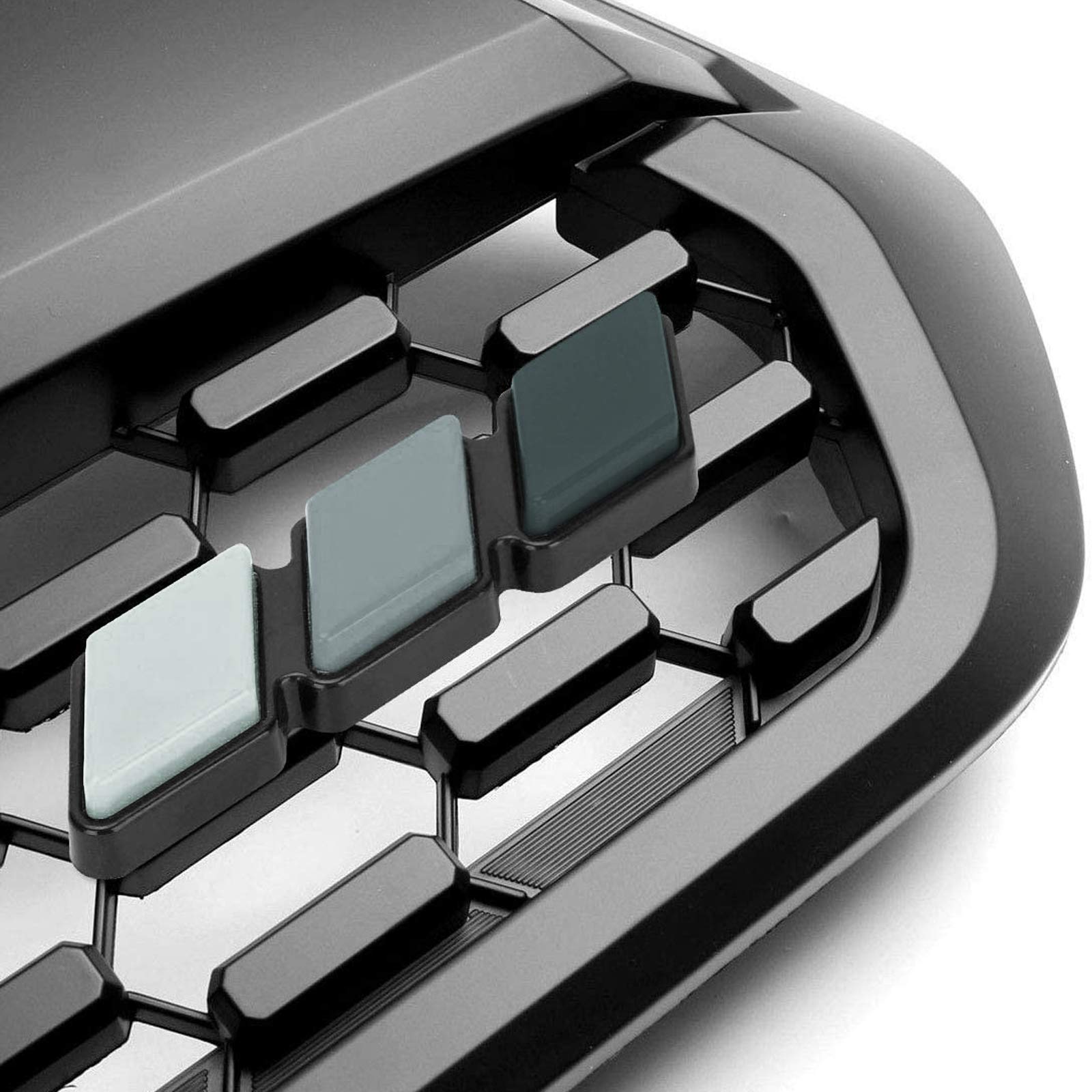 Tri-Color Front Grill Badge Emblem For Tacoma 4 Runner Tundra Sequoia Rav4 Highlander(White/Gray/Black