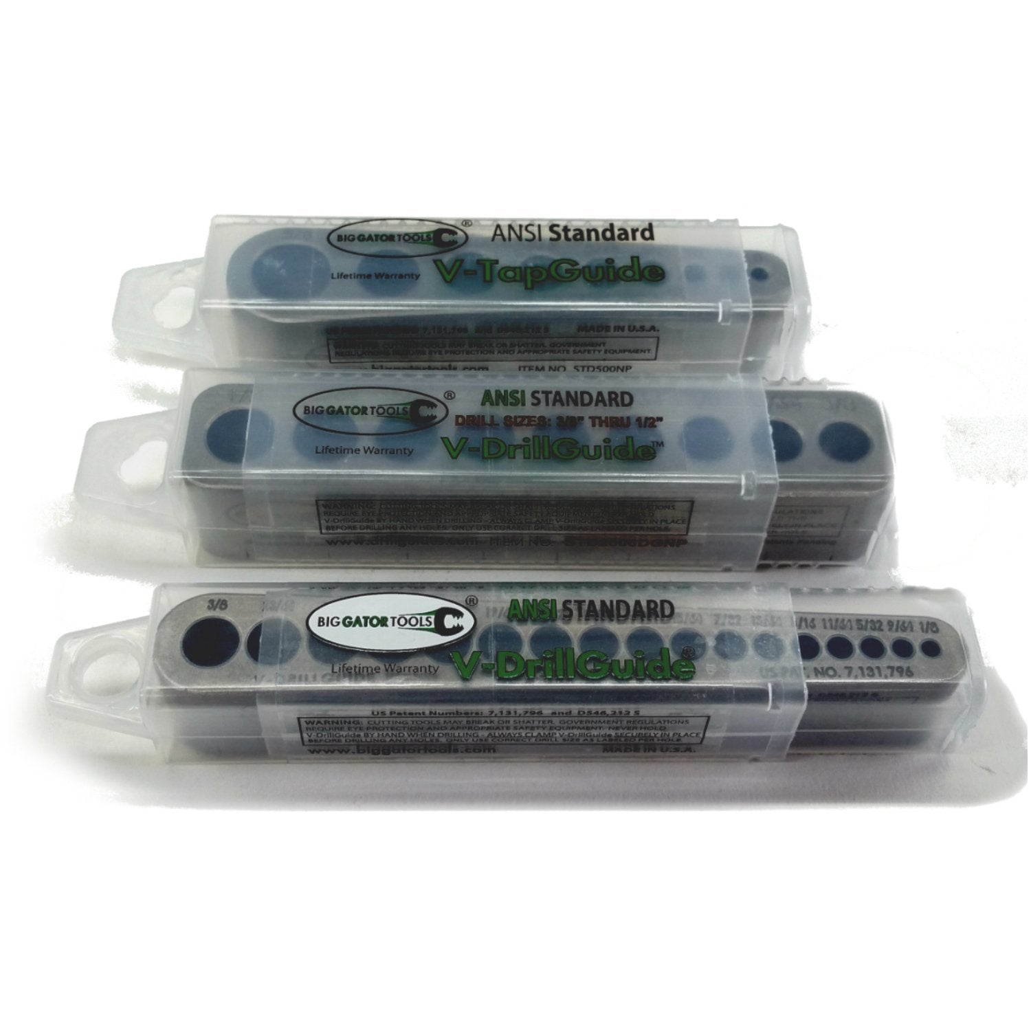 Big Gator Tools Std Series 3Pc V-Drill Guide W/35 Sae Hole Sizes 1/8 - 5/8 3Pc Set