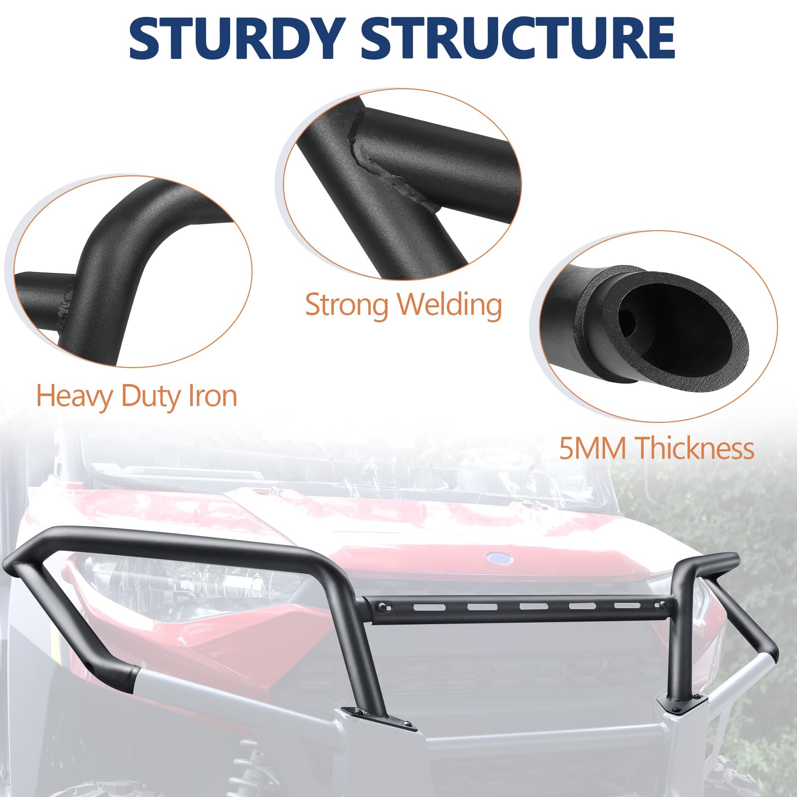 Ranger Xp 1000 Front Bumper - Starknightmt Ranger Upper Brush Guard Compatible With 2018-2024 Polaris Ranger 1000/ Ranger Xp 1000/Ranger Crew Xp 1000 Ranger 1000 Xp Accessories(#2882531)