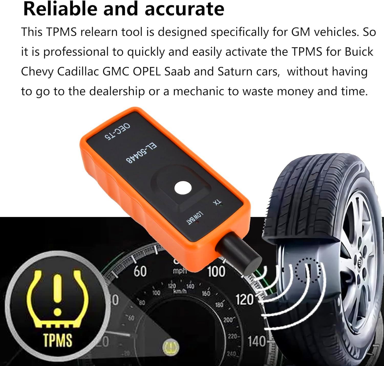 VXDAS TPMS Relearn Tool for GM Series Vehicles Ultimate EL-50448 Universal Tire Pressure Monitor Sensor TPMS Reset Activation To