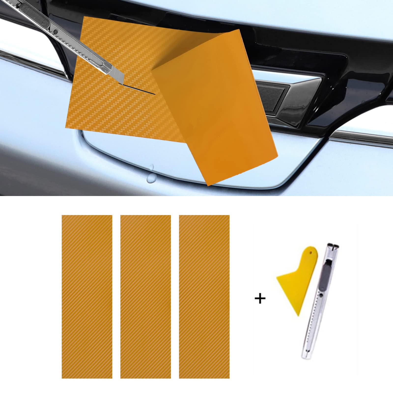 Lanzmyan Compatible With Bowtie Logo Wrap Stickers Cut-Your-Own Emblem Overlay Diy Decals For Chevy 3Pcs Gold