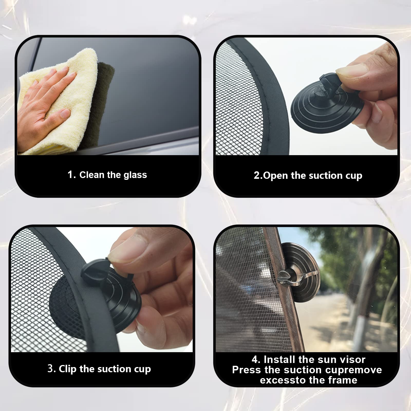 5Pack Set Car Window Shade, Auto Sun Shades for Side and Rear Window, Protection from Sun UV Rays & Heat, Sun Shade with Suction