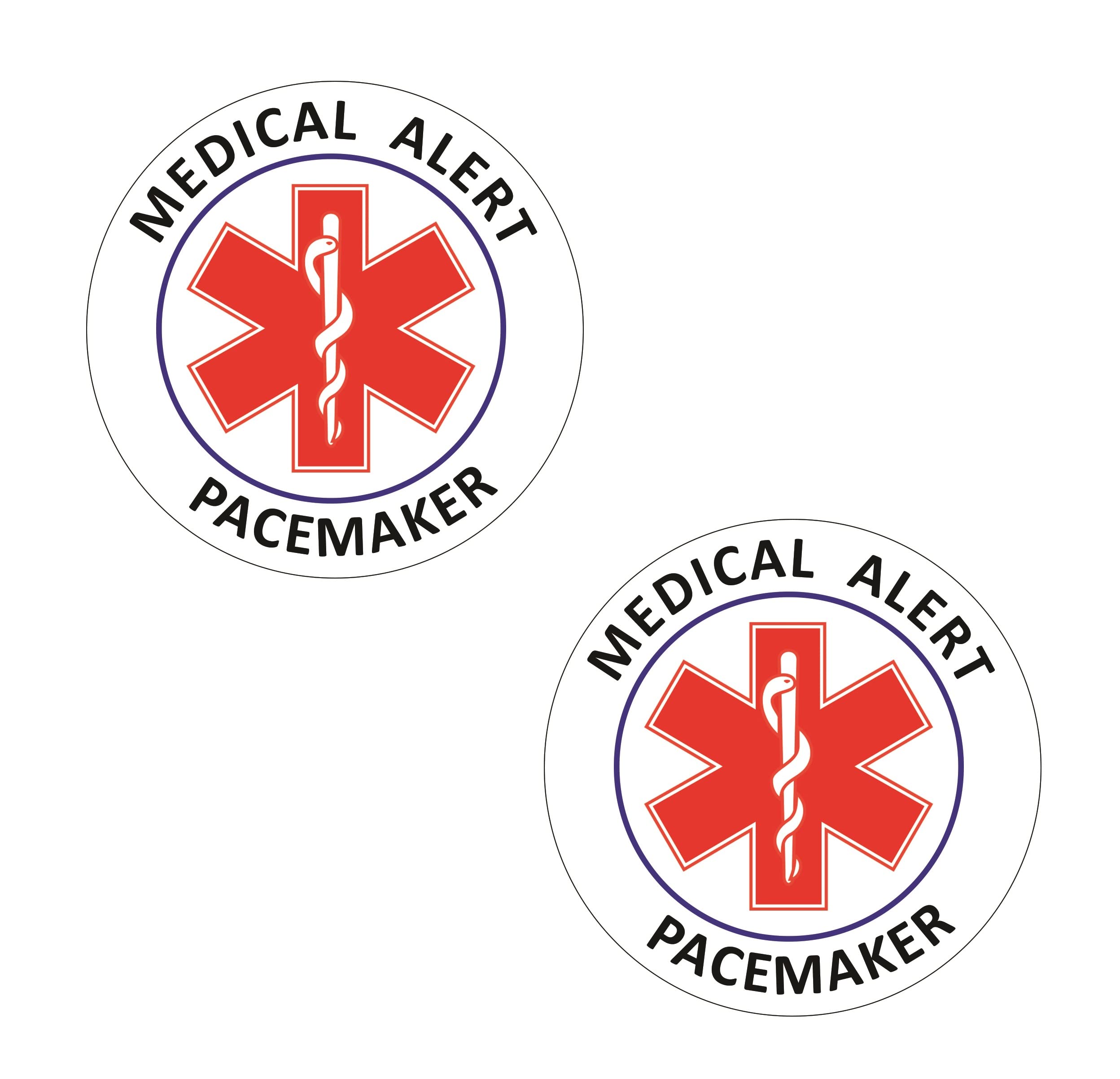 Pacemaker Medical Alert Stickers (Pack Of 2 Stickers) Reflective Decals, For Wheelchairs, Windows, Car Bumpers, Indoor And Outdo