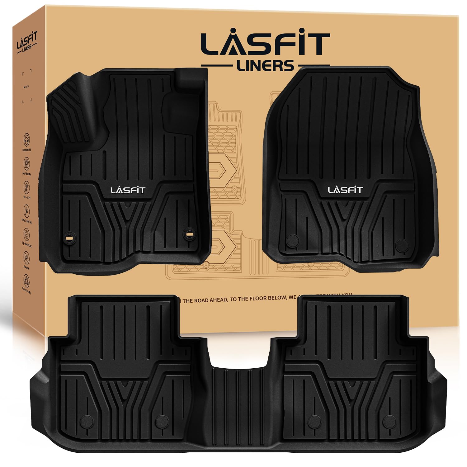 Lasfit Floor Mats For Honda Cr-V 2023 2024 2025 2026 (Include Cr-V Fcev & Hybrid Models) All Weather Protection Tpe Car Liners,