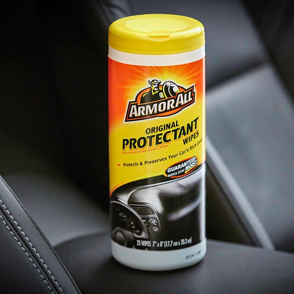 Armor All Original Protectant Wipes , Disposable Car Cleaning Wipes Renews And Revitalizes Automotive Interiors, 25 Count