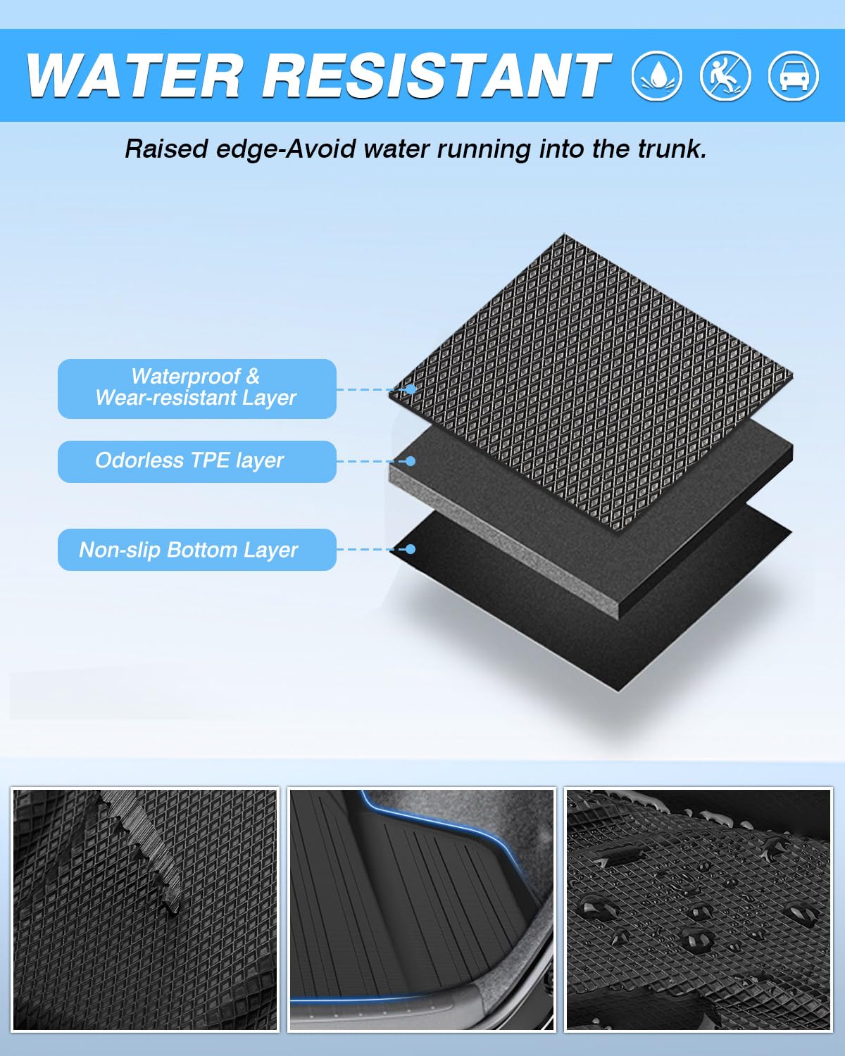 Powerty Cargo Mat Compatible With Honda Accord 2023 2024 2025 (Include Hybrid) Cargo Liner Rear Trunk Mat Cargo All Weather Prot