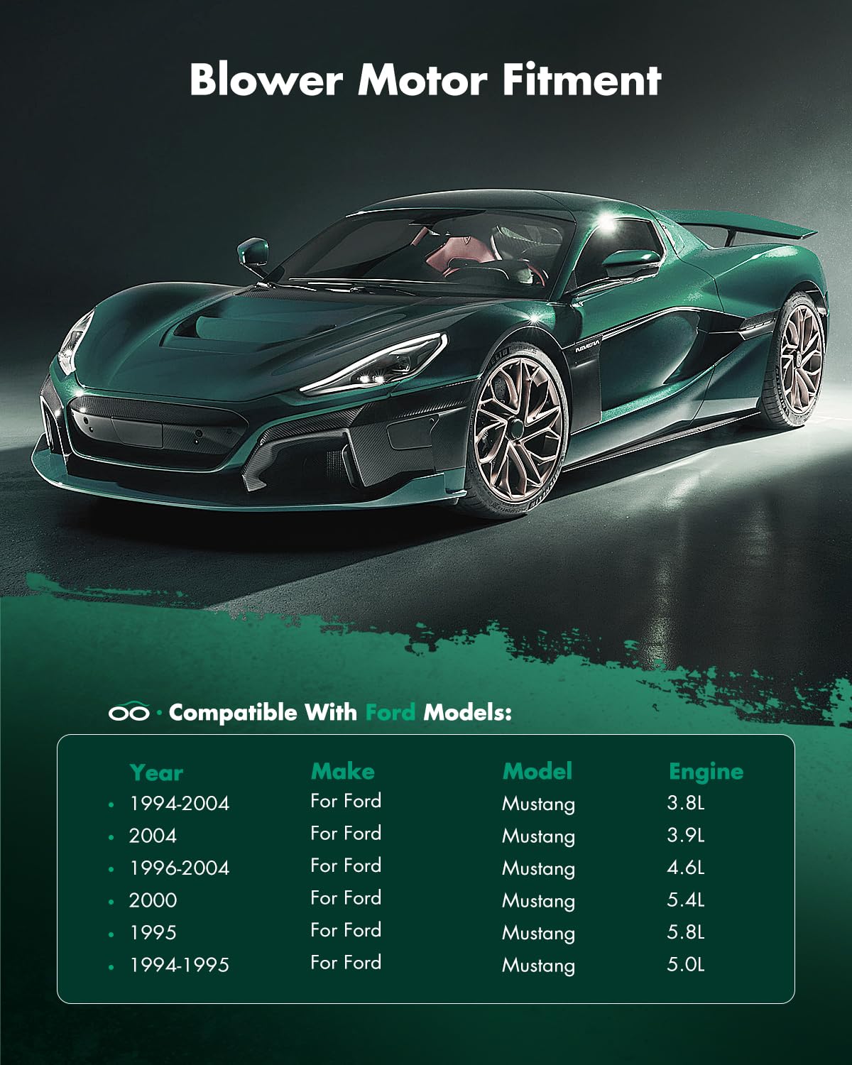 Scitoo Hvac Heater Blower Motor With Fan Cage Front 700016 For Ford For Mustang 1994-2004