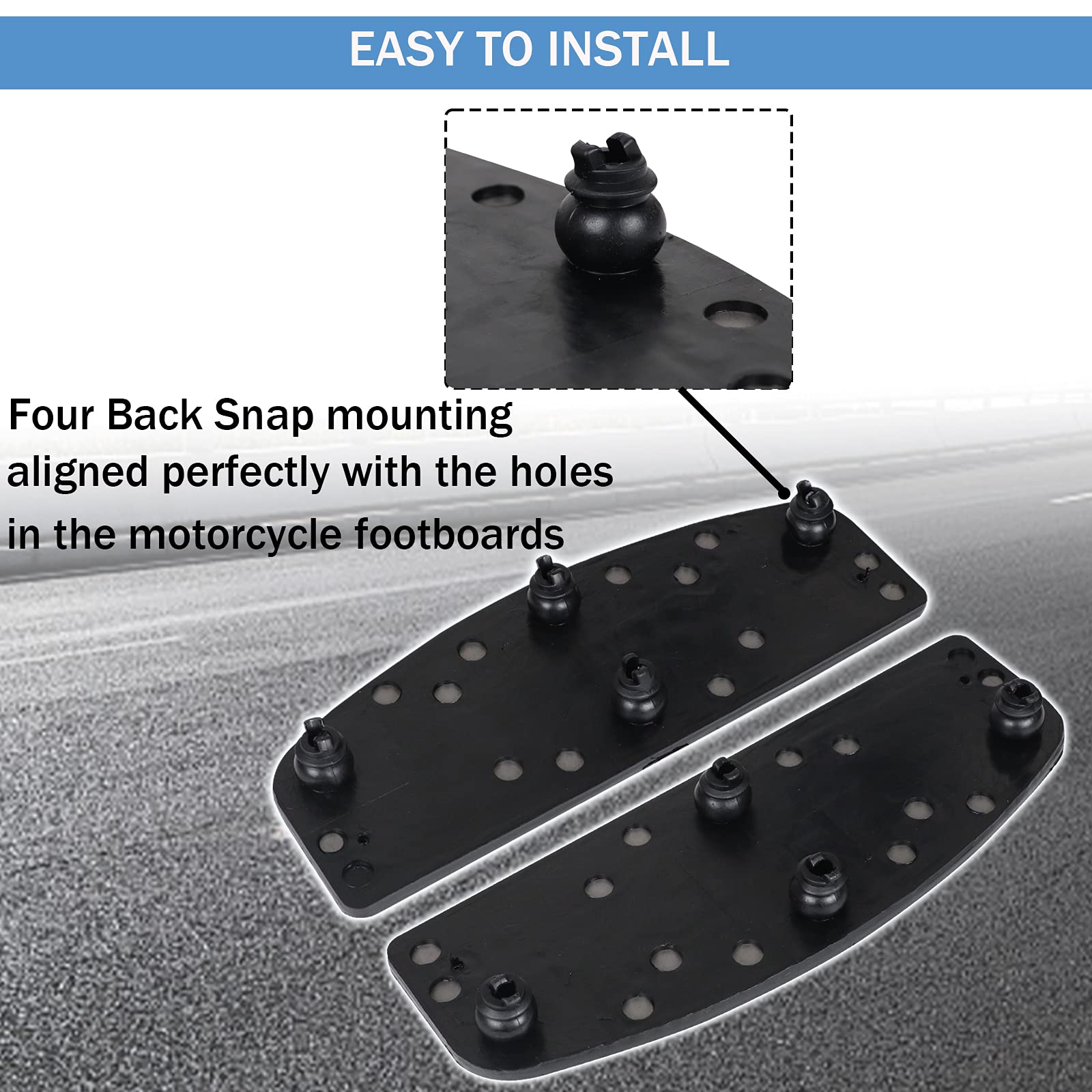 Aufer 2Pcs Motorcycle Front Driver Rider Inserts Floorboards Foot Peg Footrest Footboards Compatible With For Touring Electra Gl