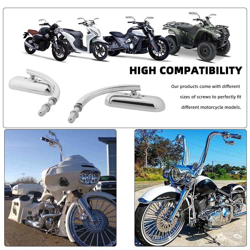 Goodfitment - Chrome Oval Shape Motorcycle Mirrors,Upgrade Rearview Motorcycle Mirrors Compatible With Harley Road King Softail