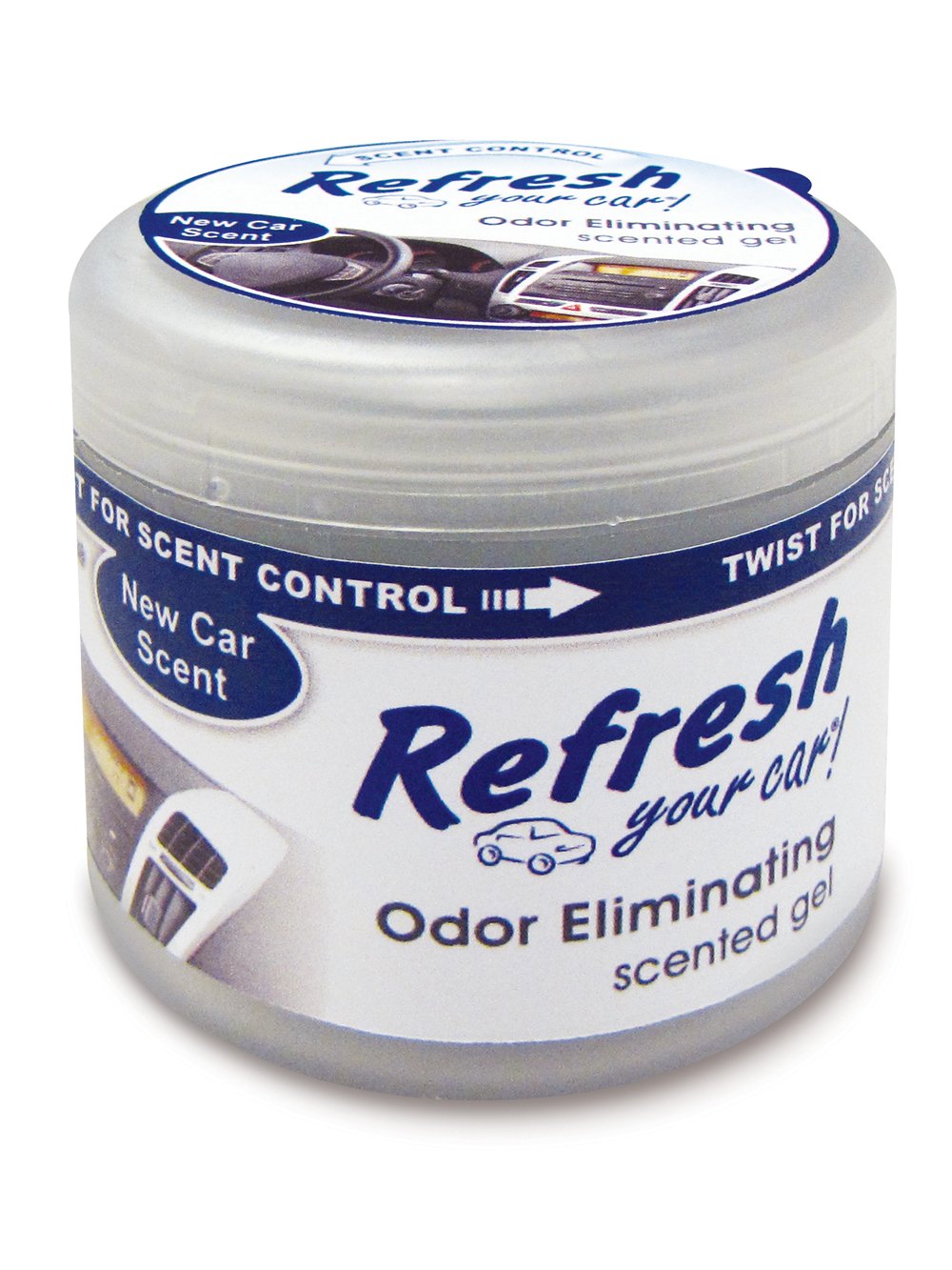 Refresh Your Car Car Air Freshener, Scented Gel Can, New Car Scent, 4.5 Oz, Multicolor