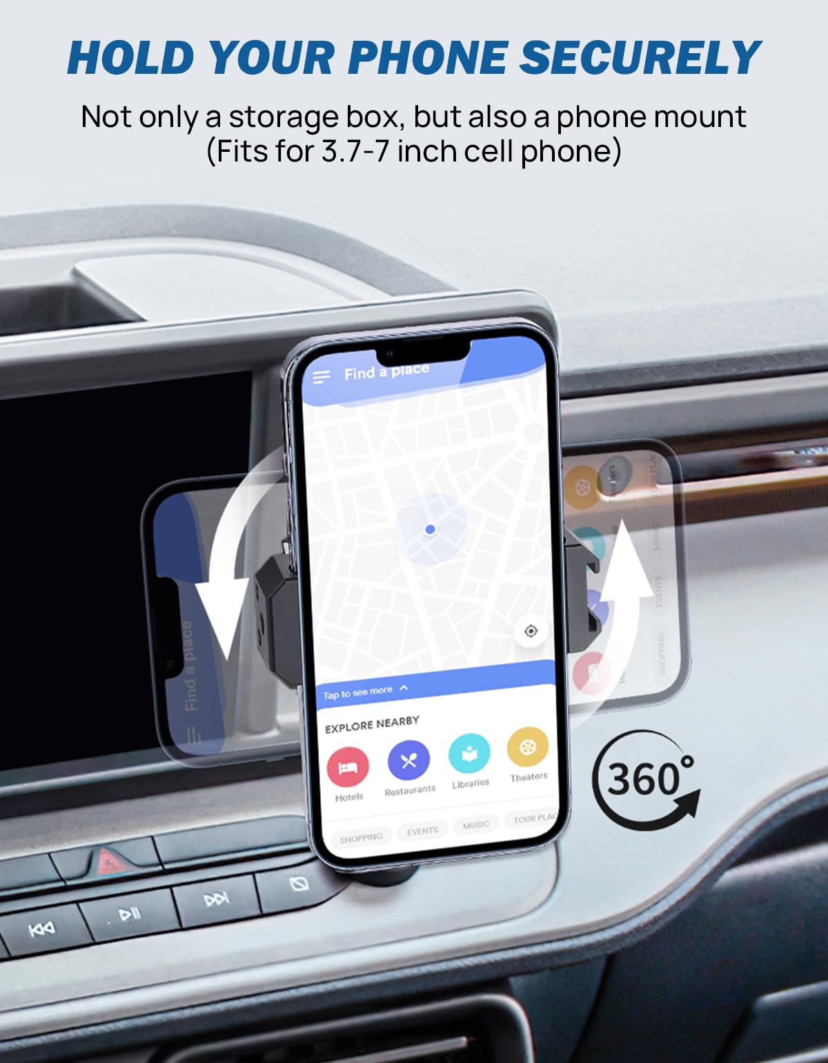 Joytutus Cubby Phone Mount Cubby Storage Compatible With Ford Maverick 2024 2023 2022 Truck Dash Cubby Insert Phone Holder & Sto