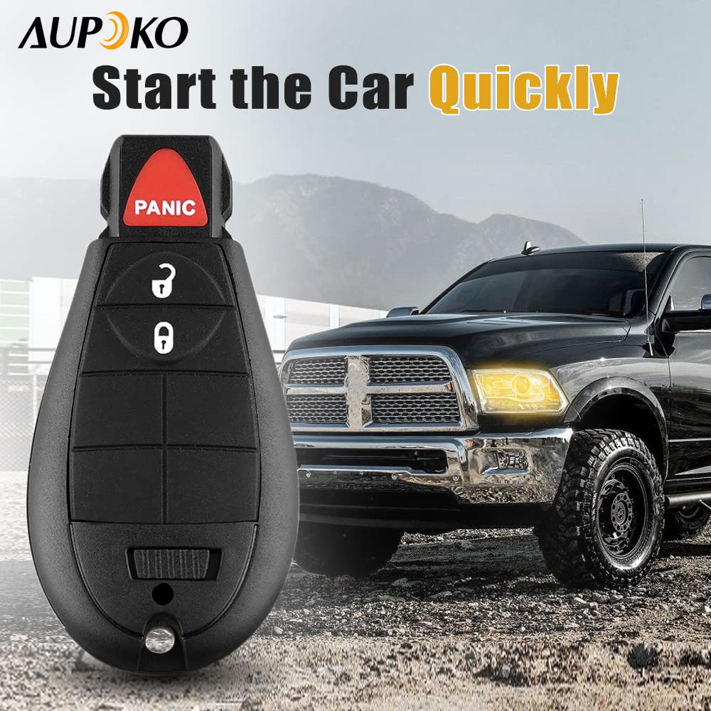 Aupoko Gq4-53T Keyless Entry Remote Key Fob, 3 Buttons Smart Key 56046953,56046953Ae, 56046953Ac,56046953Ag, Compatible With Dod