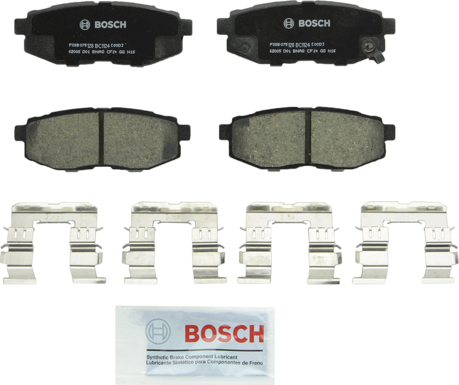 BOSCH BC1124 QuietCast Premium Ceramic Disc Brake Pad Set - Compatible with Select Scion FR-S; Subaru B9 Tribeca, BRZ, Forester,