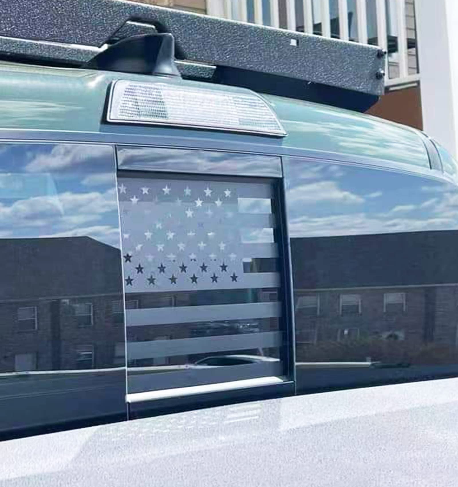 Xinghe For 2016-2023 Toyot@ Tacoma, American Flag Decals For Truck Back Sliding Window, Matte Black Usa Flag Decal For Truck Bac