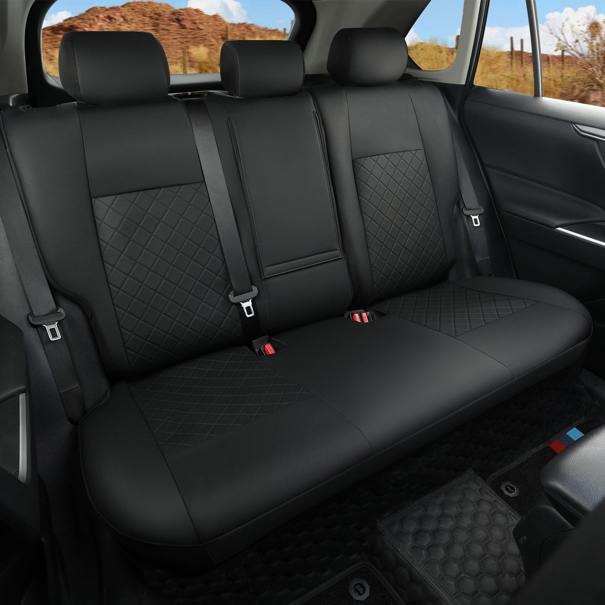 GIANT PANDA Custom Fit Rear Bench Back Seat Cover for Toyota Corolla 2020 2021 2022 2023 2024 Hybrid (LE,SE,XLE), Luxury Seat Co
