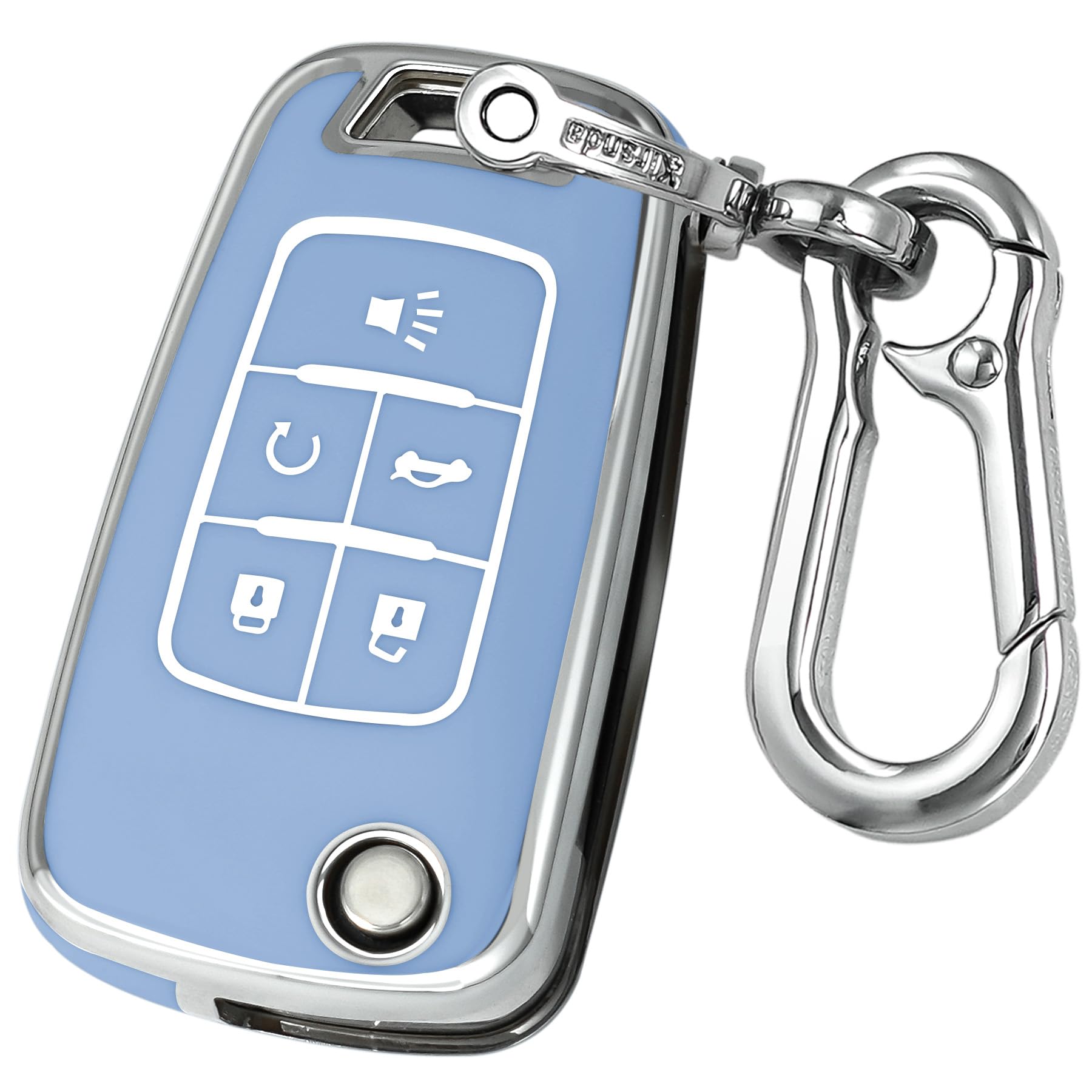 Kirsnda For Chevrolet Flip Key Fob Cover Case With Keychain,Soft Tpu Key Shell/Skin,5-Buttons Fit Chevy Equinox Impala Malibu Ca