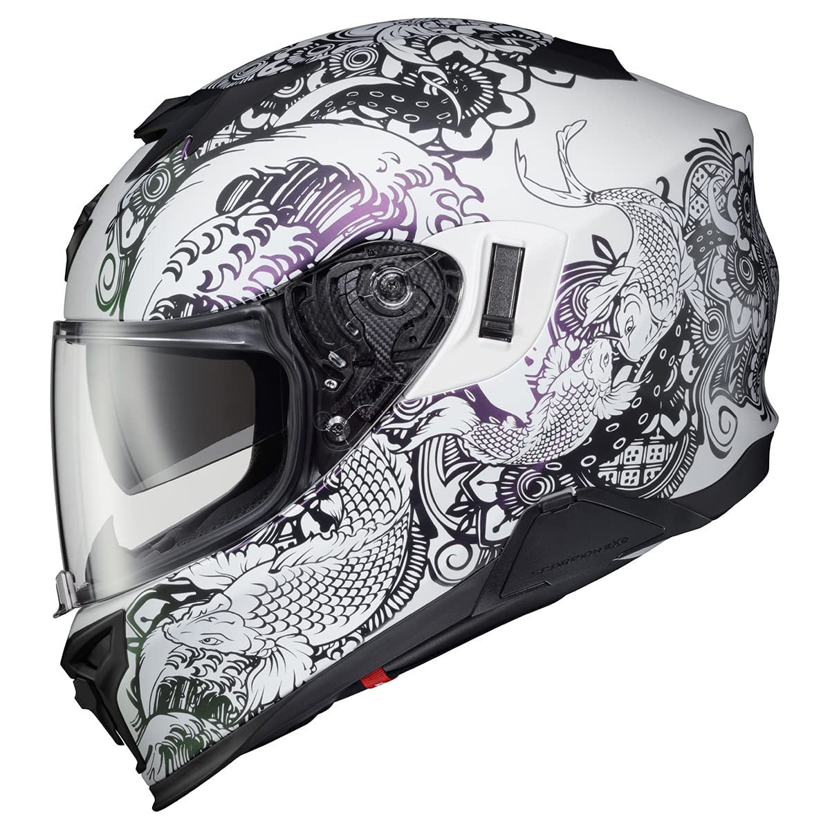 ScorpionEXO T520 Full Face Motorcycle Helmet - Bluetooth Ready, X-Small, White/Chameleon, DOT ECE Certified, Model T52-1112
