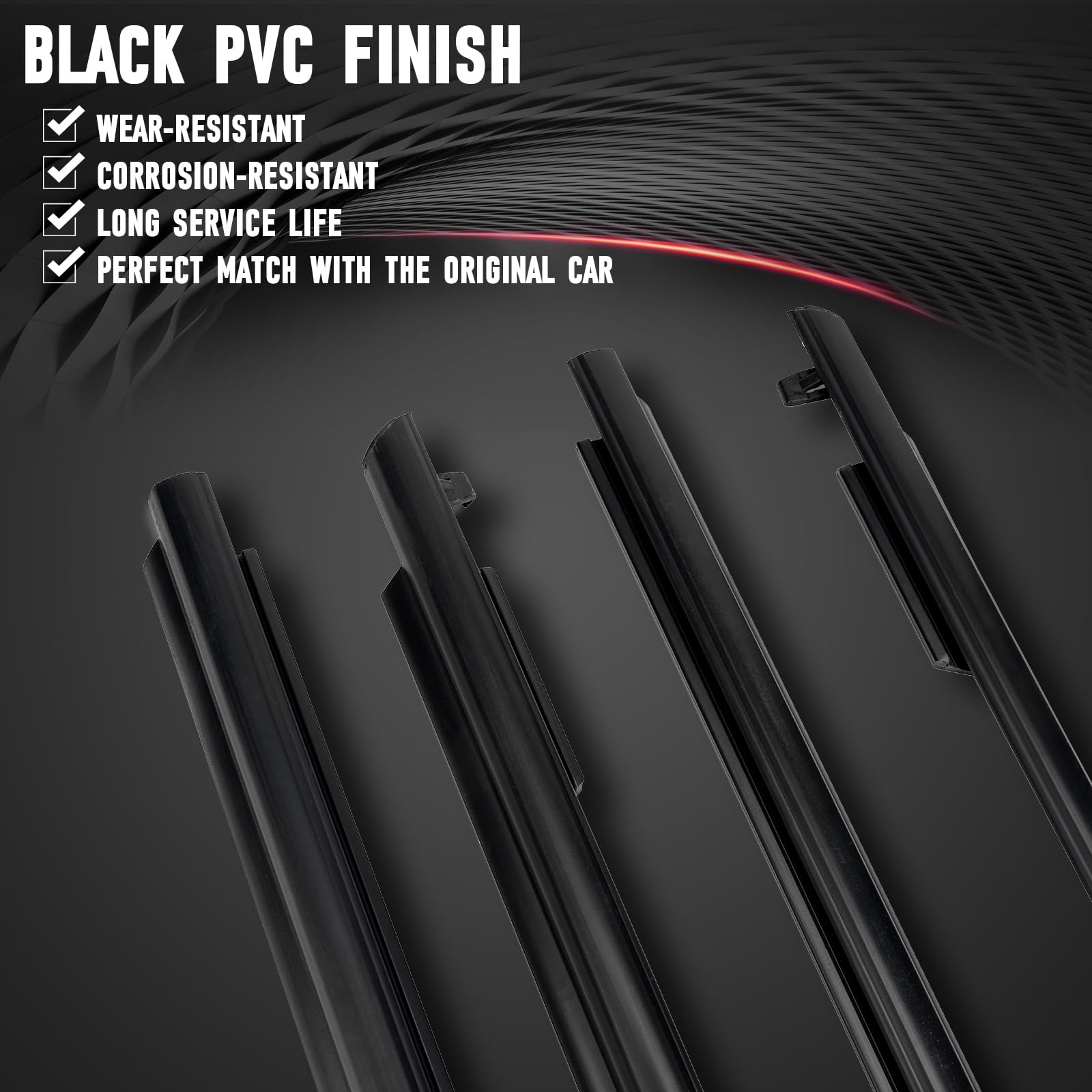 Fomiuzy Outer Window Molding Sweep Felt Trim Seal Weather Stripping Kit Compatible With Toyota 4Runner 2003-2009 Replaces 68161-