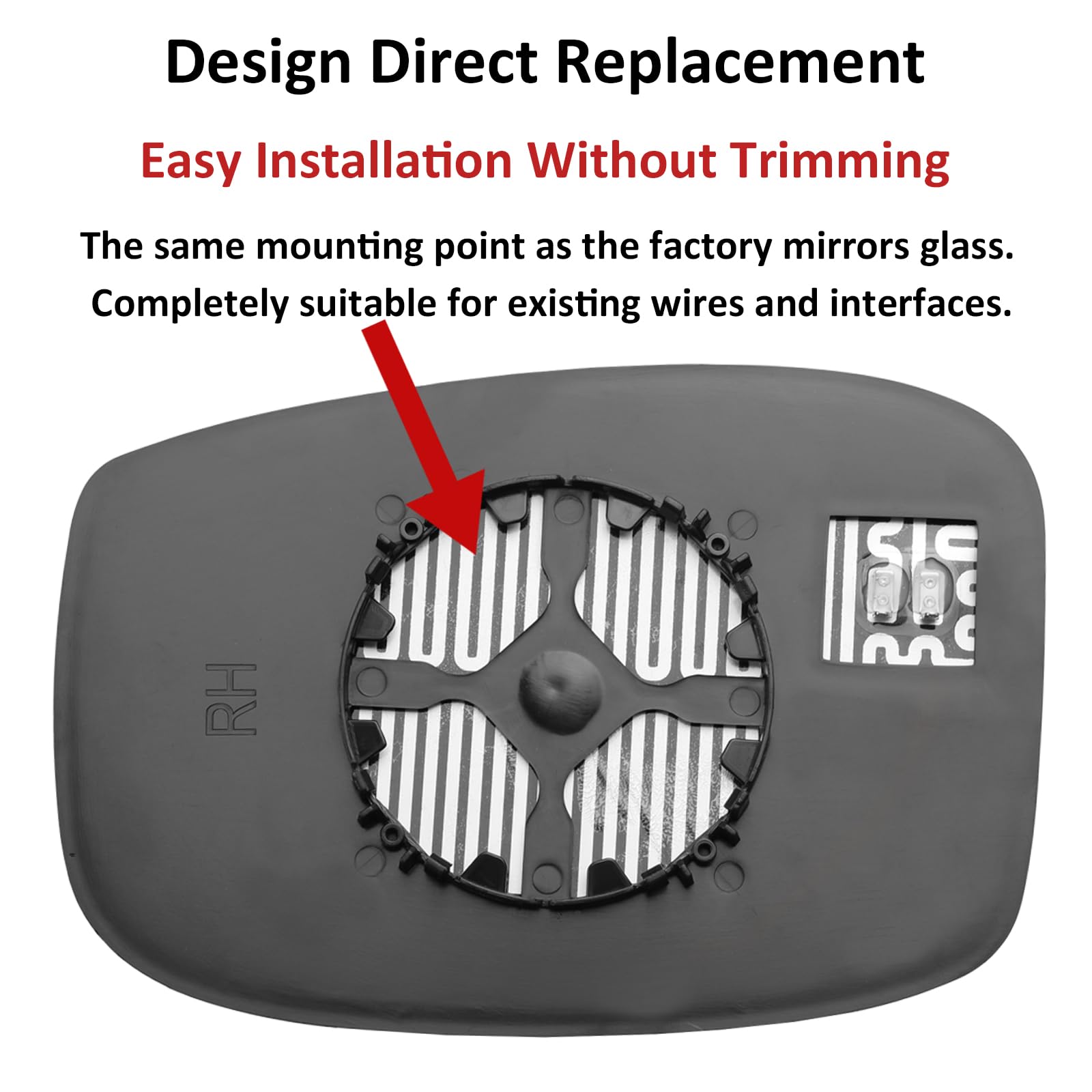 LOIYLLEN Passenger Side Mirror Replacement for Honda Odyssey 2018 2019 2020 2021 2022 2023 - Right Side Mirror Glass, Rear View