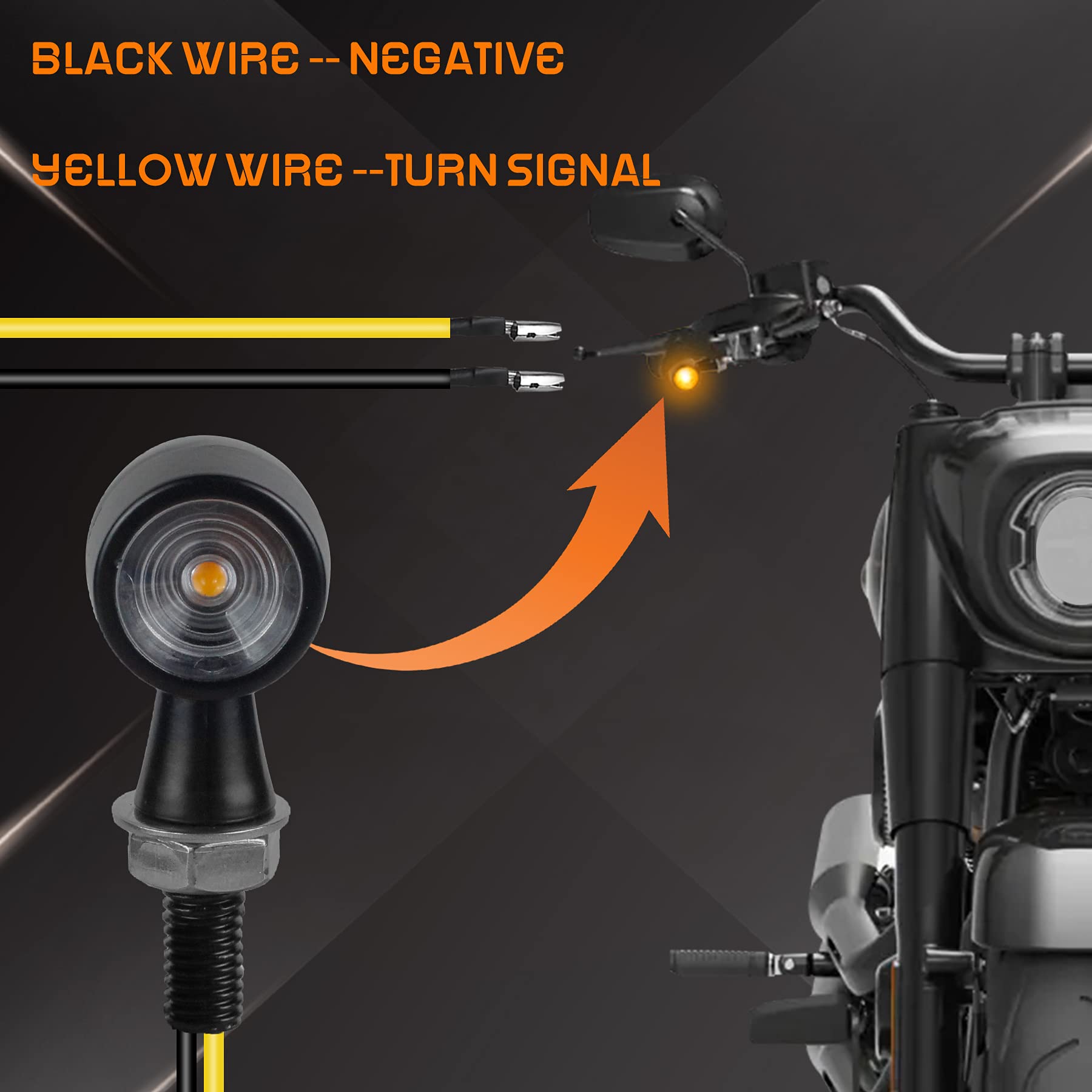 Quasco Led Motorcycle Turn Signal Lights Universal Mini Front Blinkers Compatible With Harley Honda Suzuki Triumph Yamaha