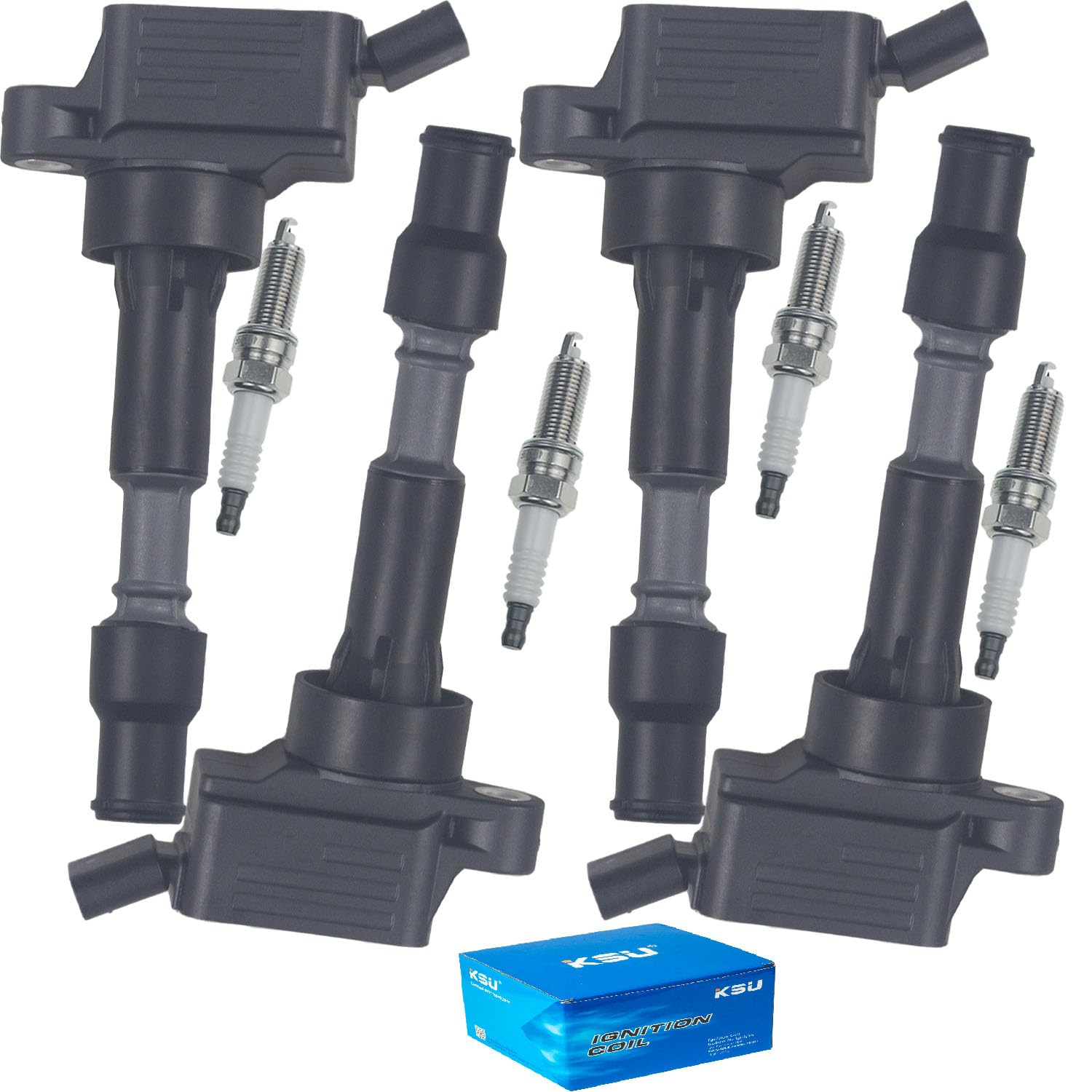 KSU Coil pack & Spark Plug compatible with Hyundai Elantra 2.0L L4 2015 2016 2017 2018 2019 2020 4 pins