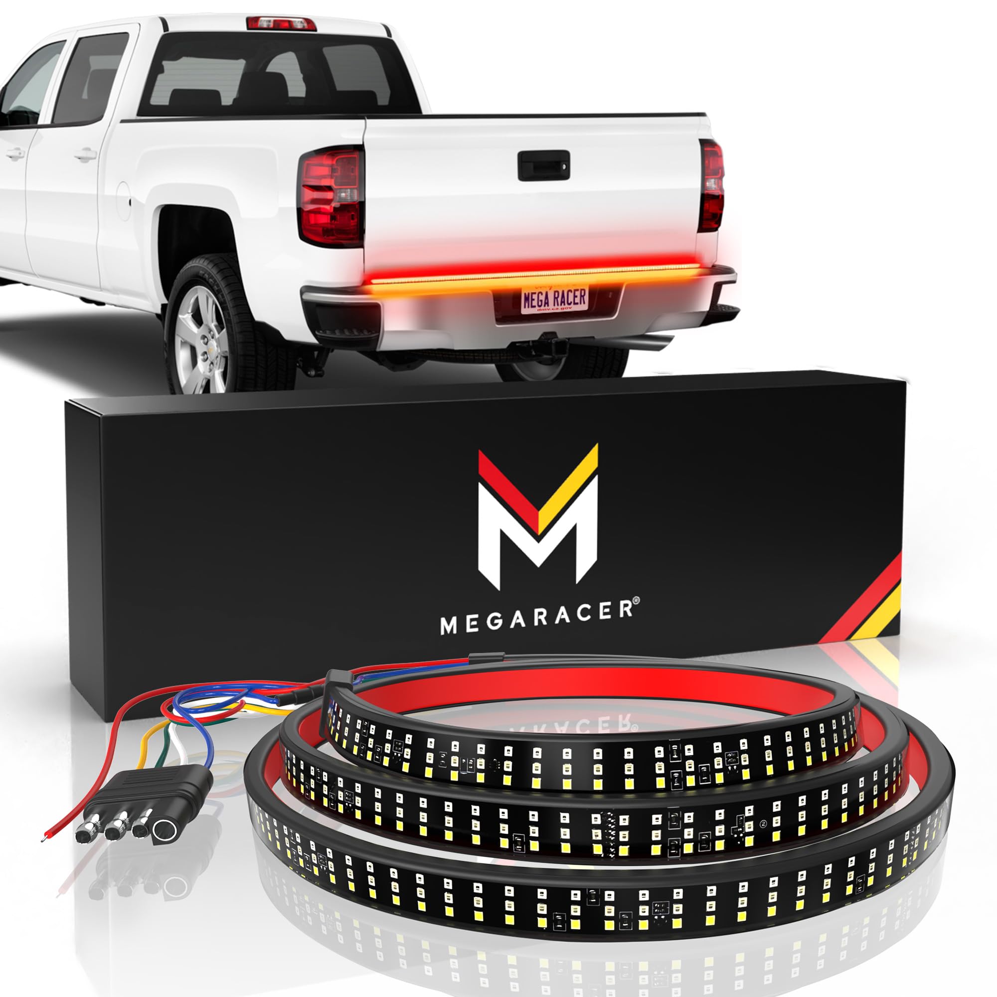 Truck Tailgate Light Bar | 48 Inch Triple Row | Led Brake Light Strip | Truck Light Bar | Under Tail Gate Led Light Strip | Pack