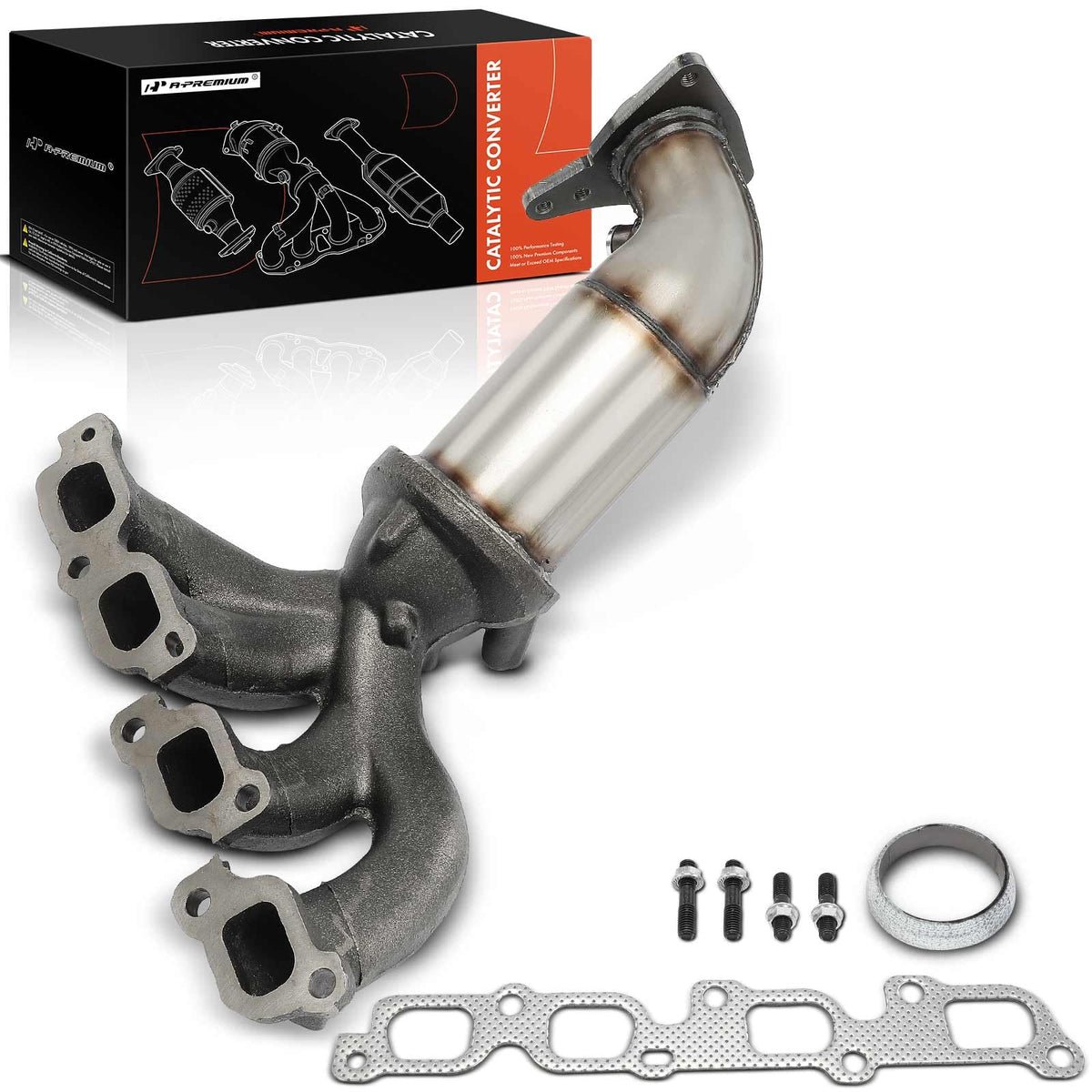 A-Premium Front Exhaust Manifold Catalytic Converter Kit Direct-Fit Compatible with Chevrolet Colorado 2007-2012 & GMC Canyon 20