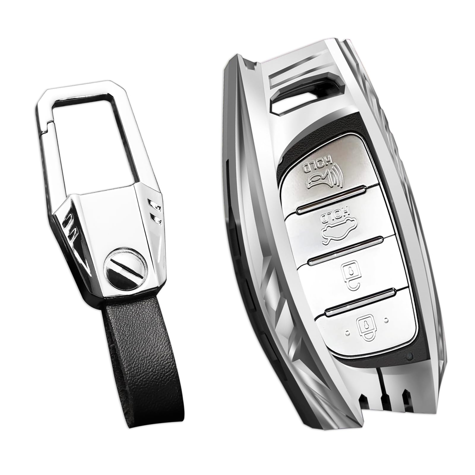 Ocezbiis For Hyundai Key Fob Cover,Keychain,Zinc Alloy Protection Car Key Shell Case Compatible With Hyundai Holder Smart Remote