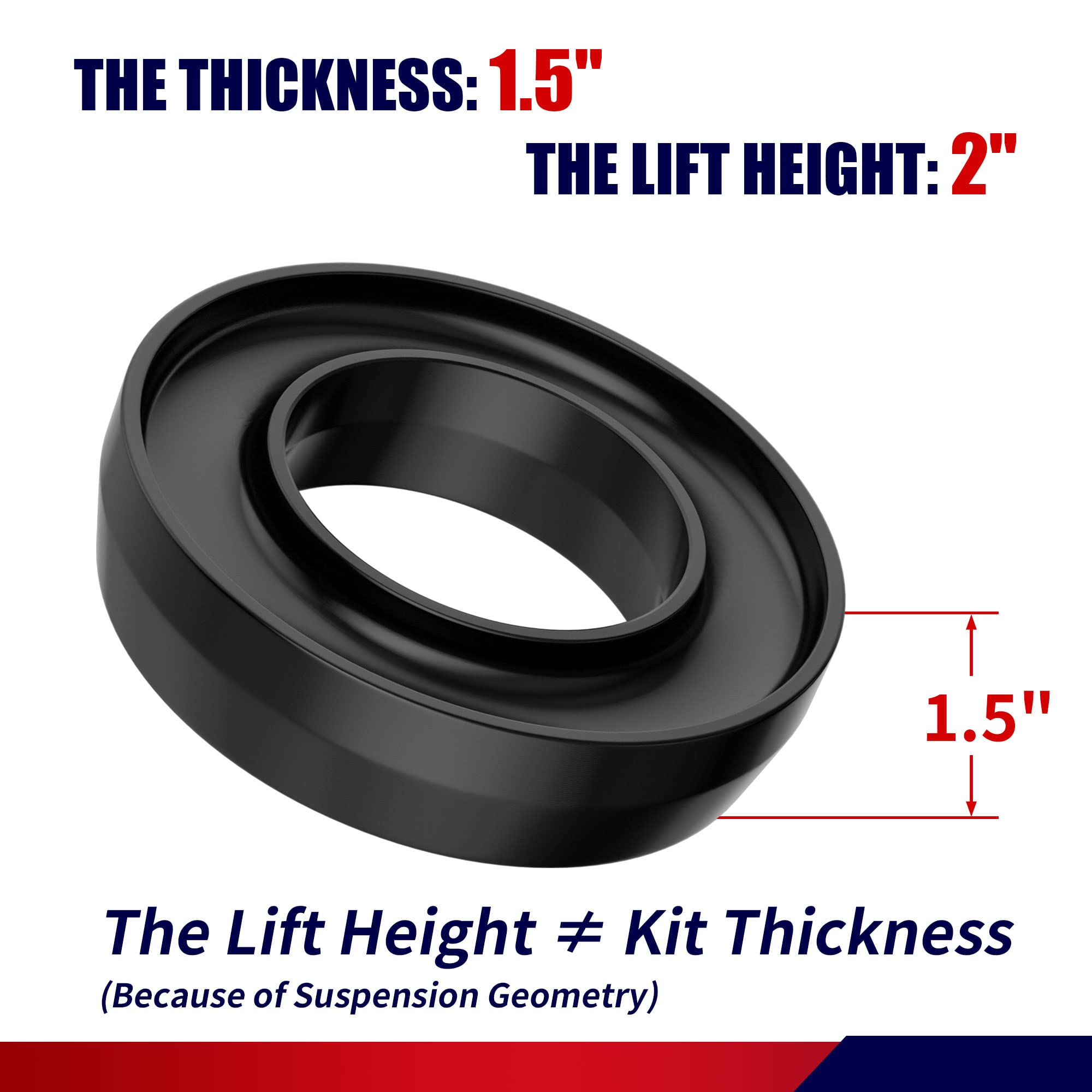 Flycle 2'' Front Leveling Kit For 1999-2006 Silverado 1500 Sierra 1500 (2Wd Only), 2 Inch Leveling Lift Kits Spring Strut Spacer