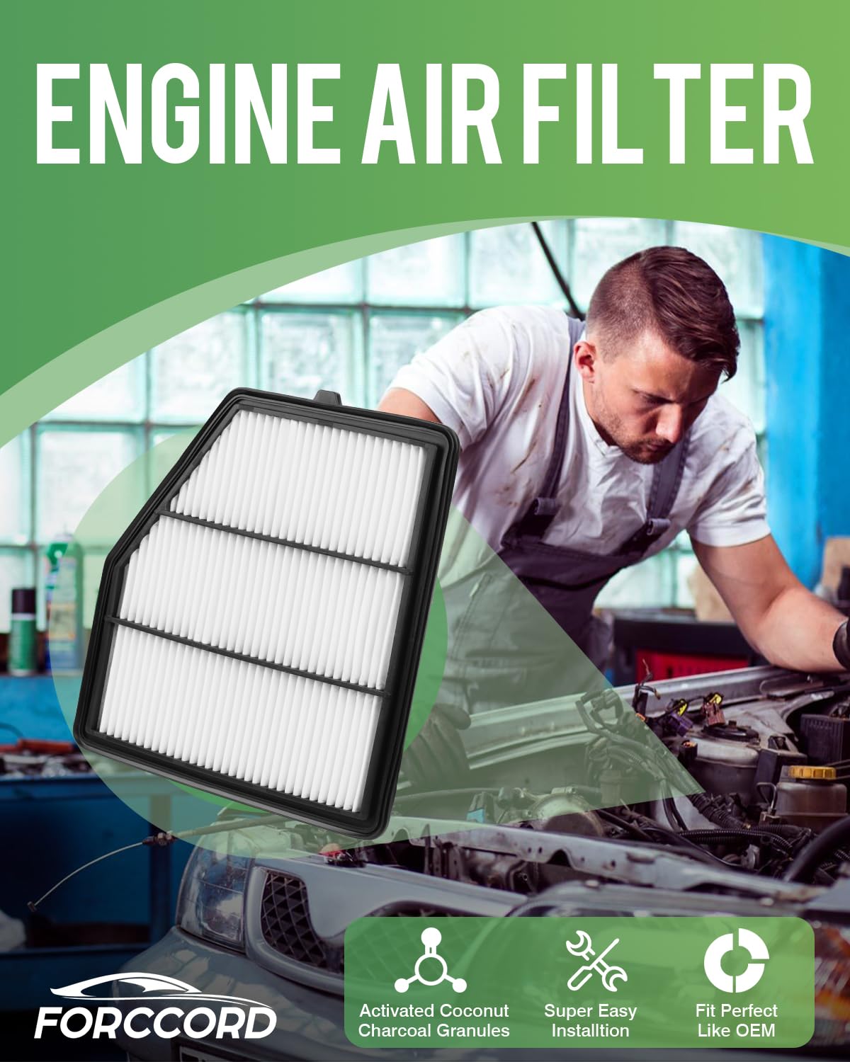 Forccord 2-Pack Engine Air Filter Fits For Nissan Altima 2.5L Engine Only 2019 2020 2021 2022 2023 2024 2025(Not Fit 2.0L) Air F