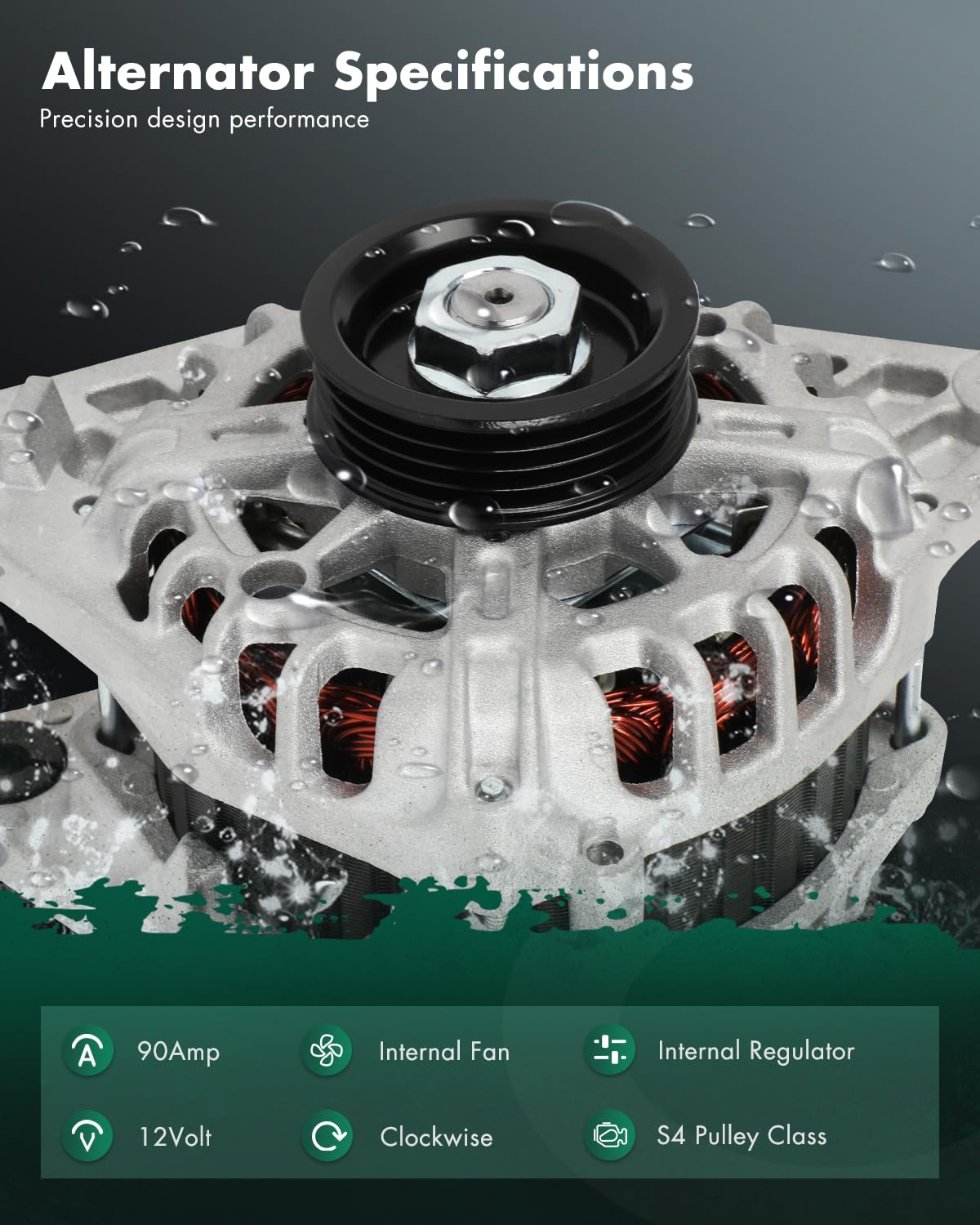 SCITOO Alternator Fit for Hyundai for Accent 1.6L 2010-2011,for Hyundai for Elantra 2.0L 2010,for Kia for Rio 1.6L 2010-2011,for