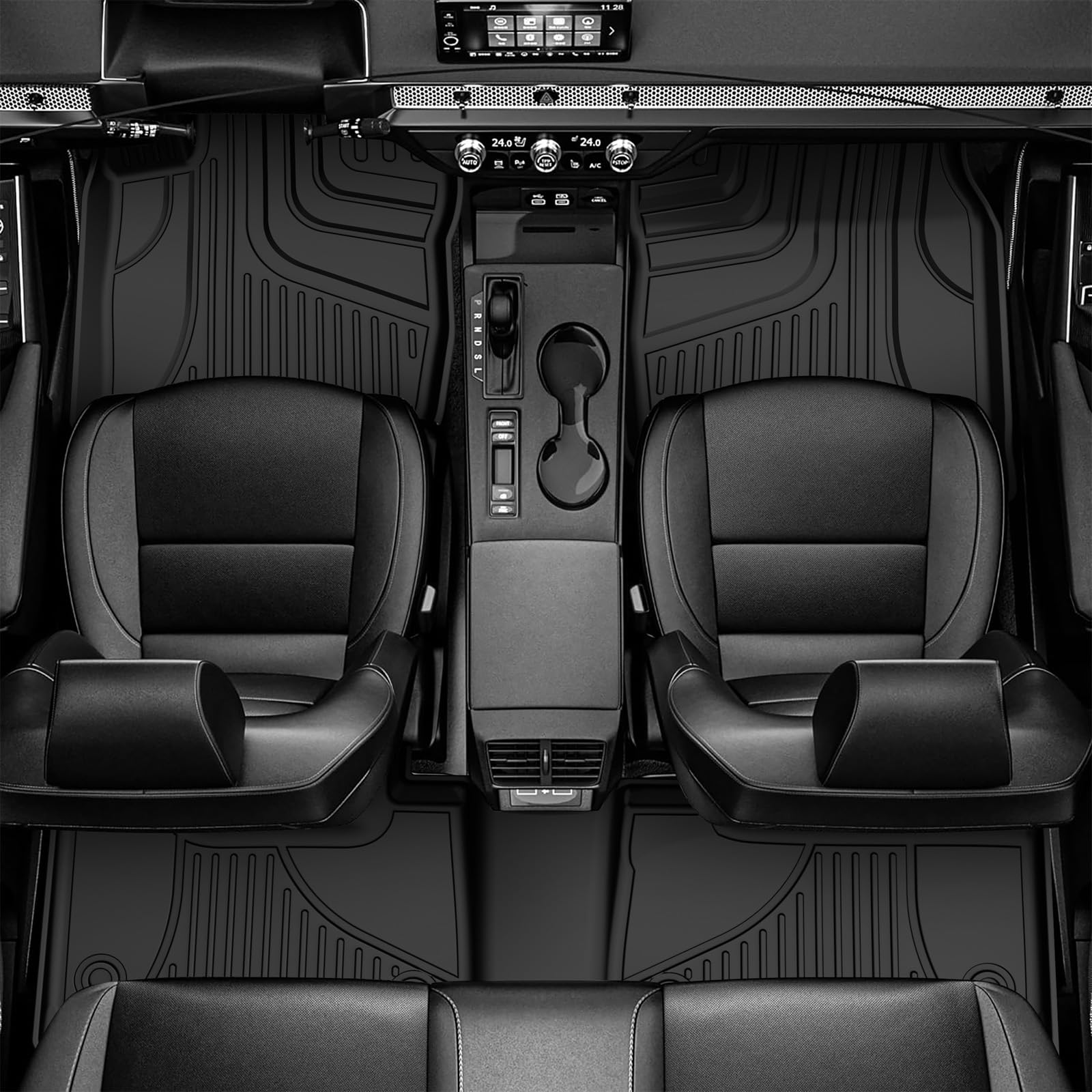 Aomsazto Floor Mats Compatible With 2013-2018 Toyota Rav4 All Weather Floor Liner Tpe Custom Fit Mats For Toyota Rav4 1St & 2Nd