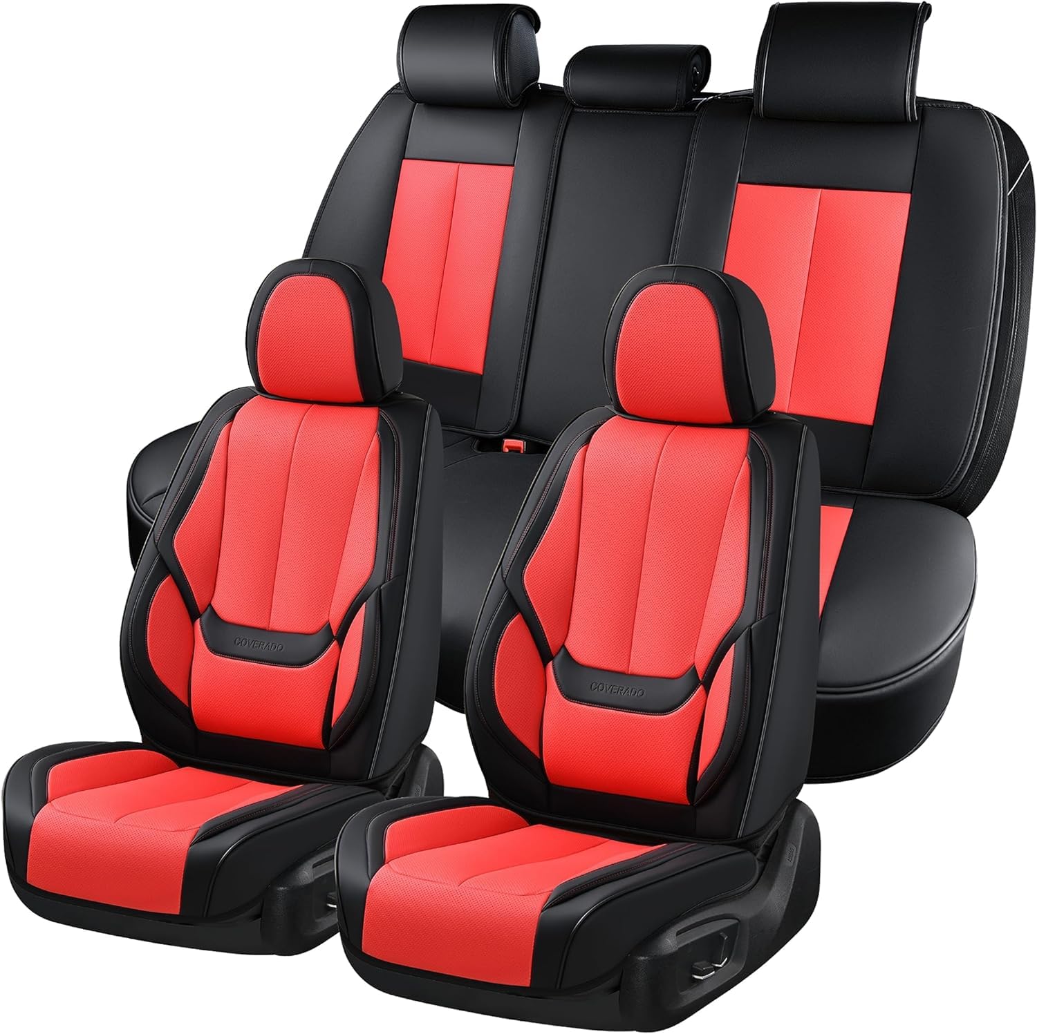 Coverado Car Seat Covers Full Set, Seat Covers For Cars, Car Seat Cover, Car Seat Protector Waterproof, Nappa Car Seat Cushion, 