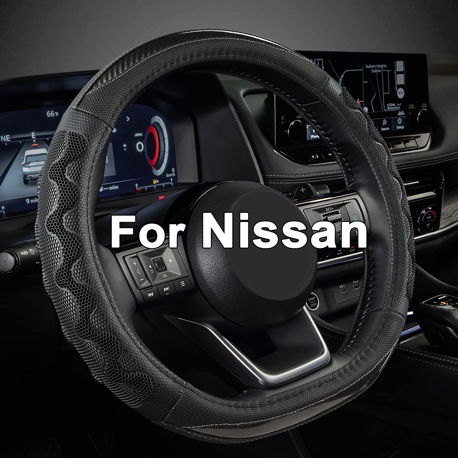 Giant Panda Steering Wheel Cover For Nissan Altima Rogue - Car Steering Wheel Cover For Nissan D Shape(Gray-D-Shaped)
