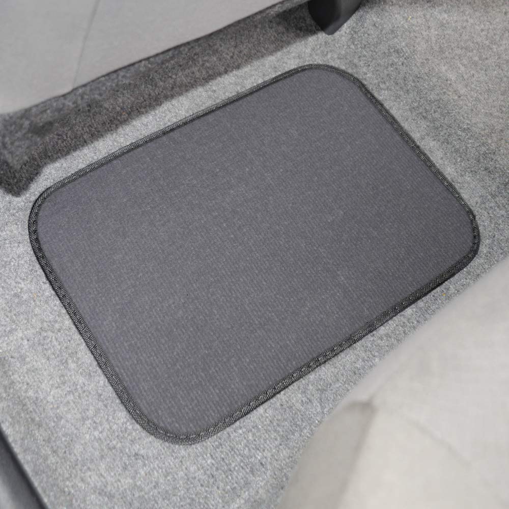 Premium 4Pc Set Of Carpet Car Floor Mats With Vinyl Safety Heel Pad For Car, Truck, Suv, Coupe Sedan, Medium Gray (Mt-100-Mg)
