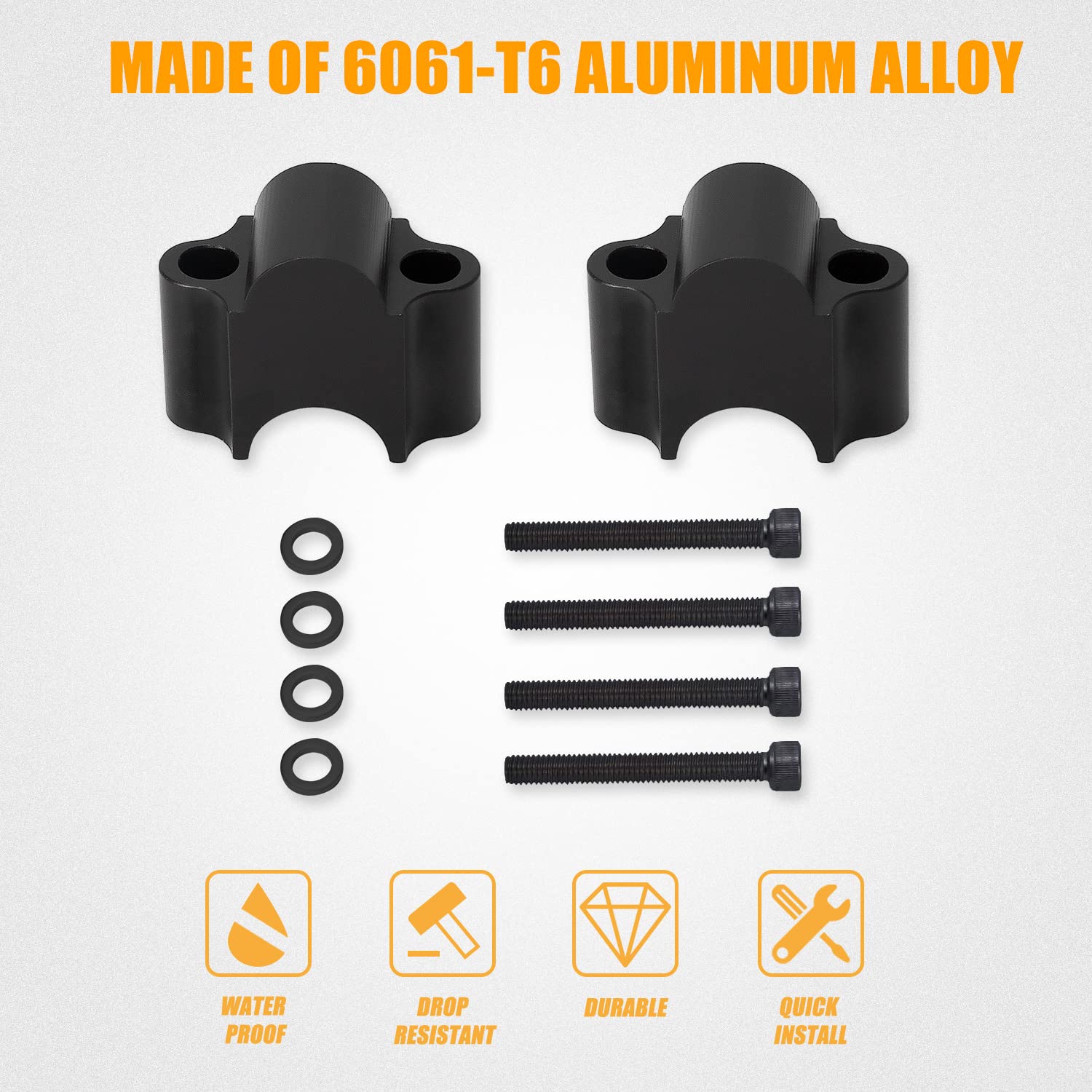 Ransoto 7/8'' Handlebar Risers Mount Clamp Handle Bar Riser 30Mm Height Compatible With Kawasaki Honda Suzuki Atv Dirt Bike Yama