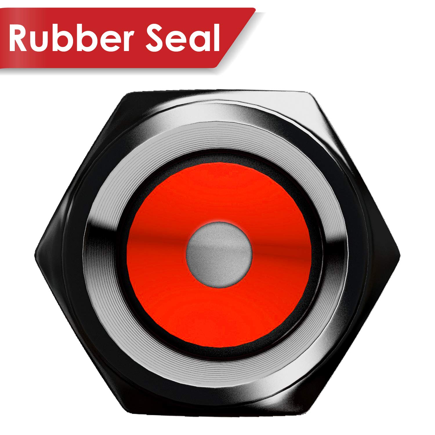 SAMIKIVA Heavy-Duty Tire Valve Caps (12 Pack) - Black Aluminum Alloy, Dust Proof, Leak-Proof, All-Weather Protection, Hexagon Design