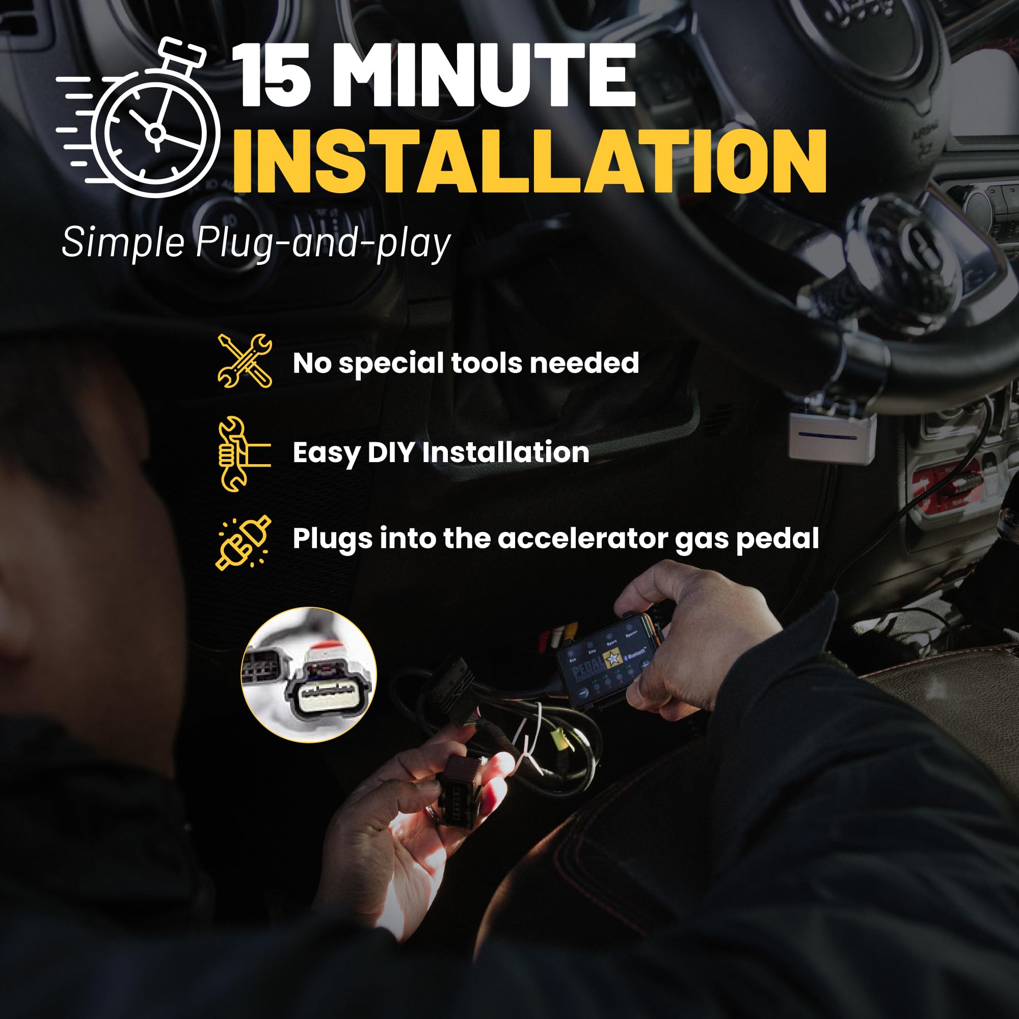 PEDAL COMMANDER Throttle Response Controller for Hyundai Genesis Coupe 2008-2015, PC10 HY, ABS Plastic, Golden Yellow, Small Size