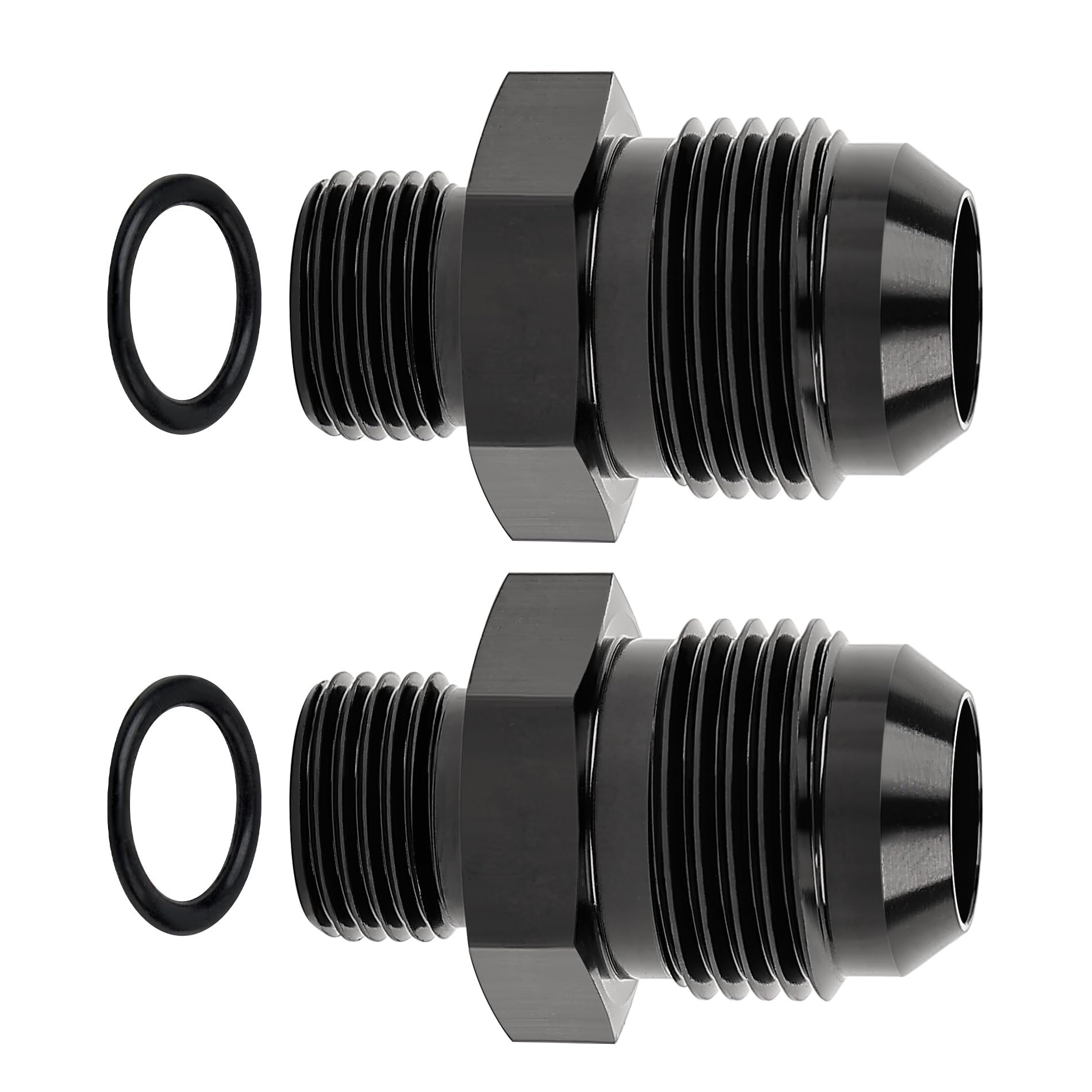 Evil Energy 10An Male Flare To 5/8 X 18 Male Metric Fitting Adapter Aluminium Alloy Black 2Pcs