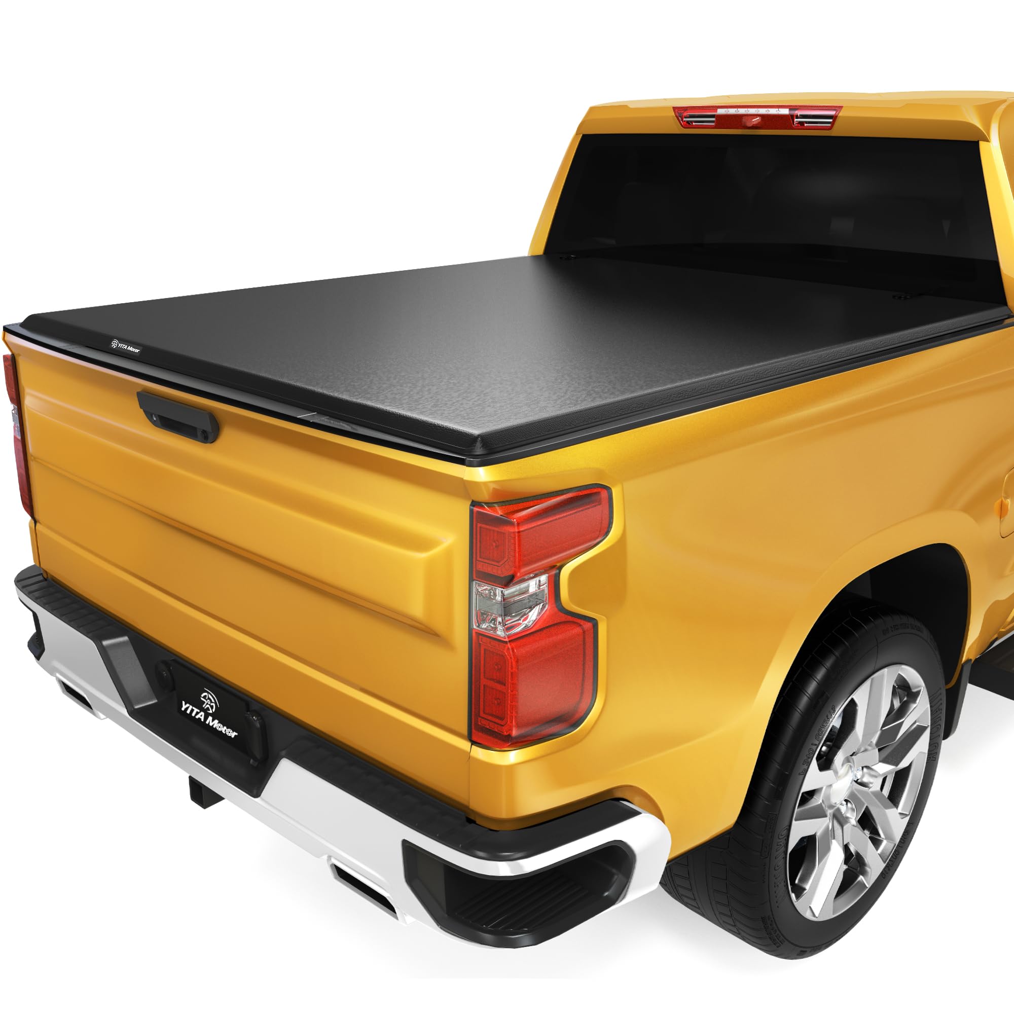 YITAMOTOR Soft Quad Fold Truck Bed Tonneau Cover Compatible with 2019-2025 Chevy Silverado/ GMC Sierra 1500 New Body Style, Flee