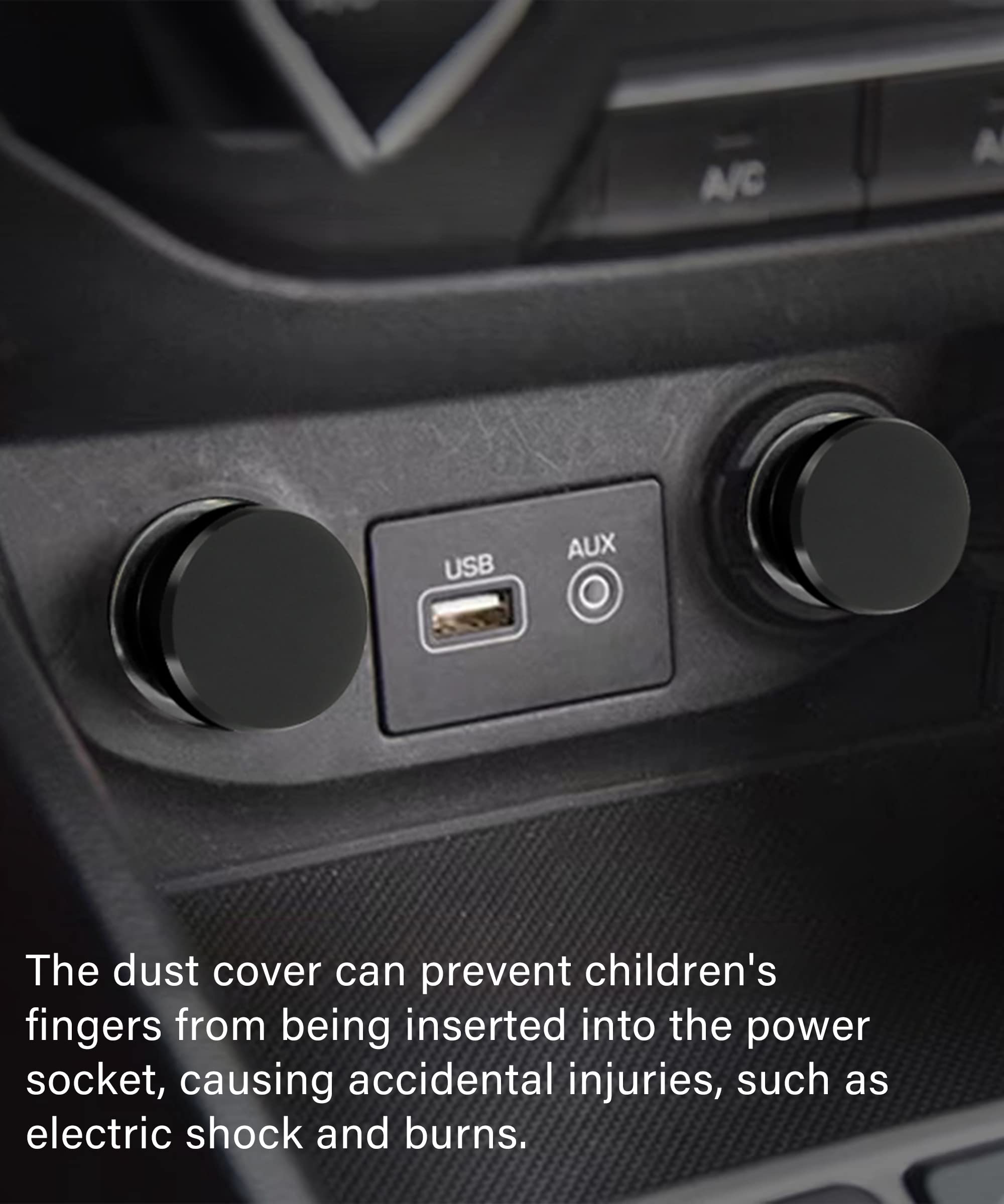 Yakefly Universal Cigarette Lighter Plug Cover,Aluminum Cigarette Lighter Socket Cover Cap,Dustproof Car Cigarette Lighter Plug Parts,Waterproof Dustproof Plug,Aluminum Plugs Car Decoration (Black)