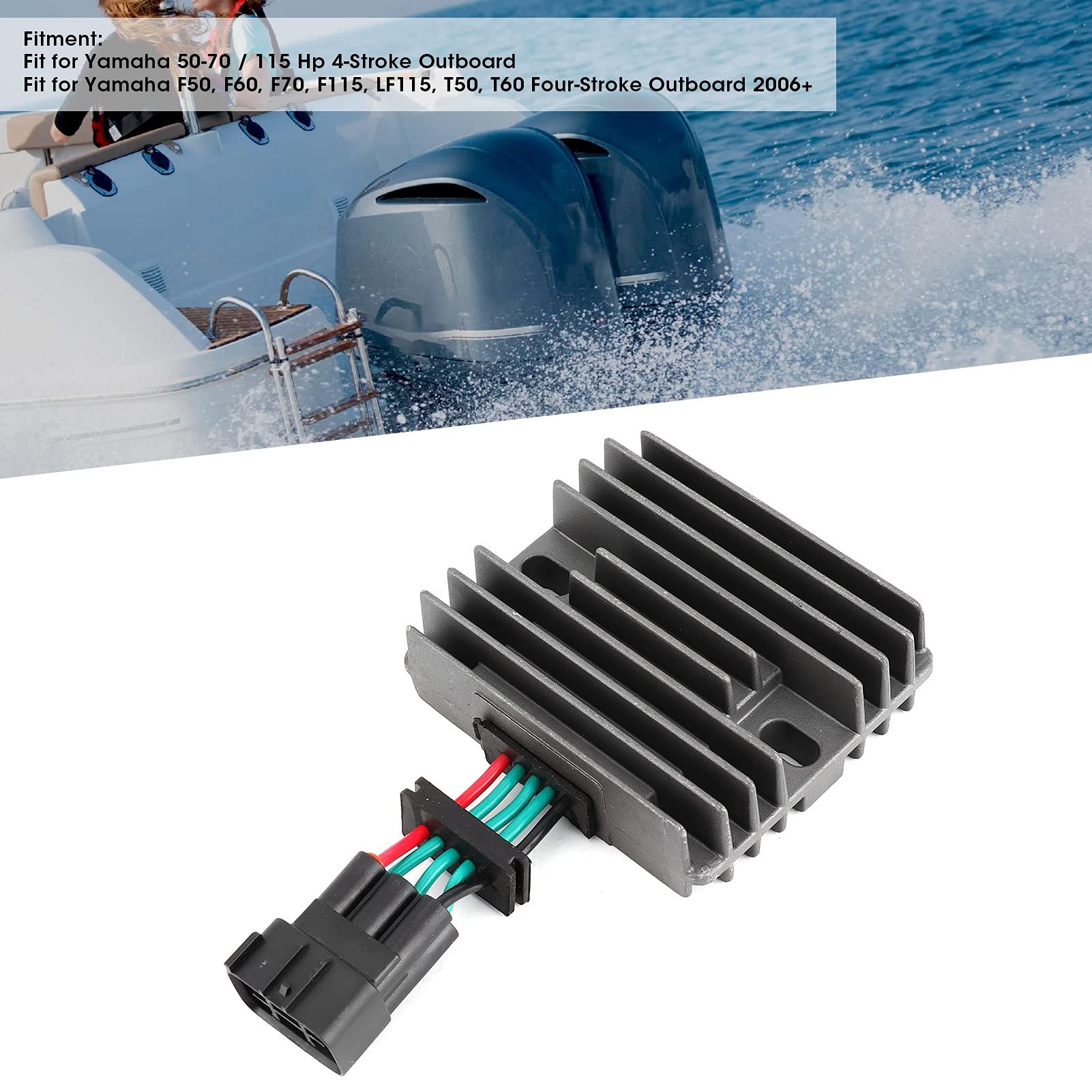 Yuecoom Yamaha Outboard Rectifier, 68V-81960-10-00 Rectifier Regulator For Yamaha 50-70/115 Hp 4-Stroke Outboard, For Yamaha F50