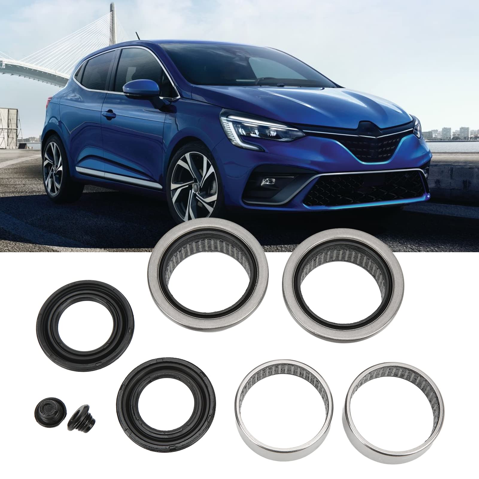 Acouto Rear Axle Beam Repair Kit 5131A6 For Peugeot 206 47Mm Shaft Steel Alloy 8Pcs Car Rear Axle Beam Bearing Repair Set 513272 517407 517914