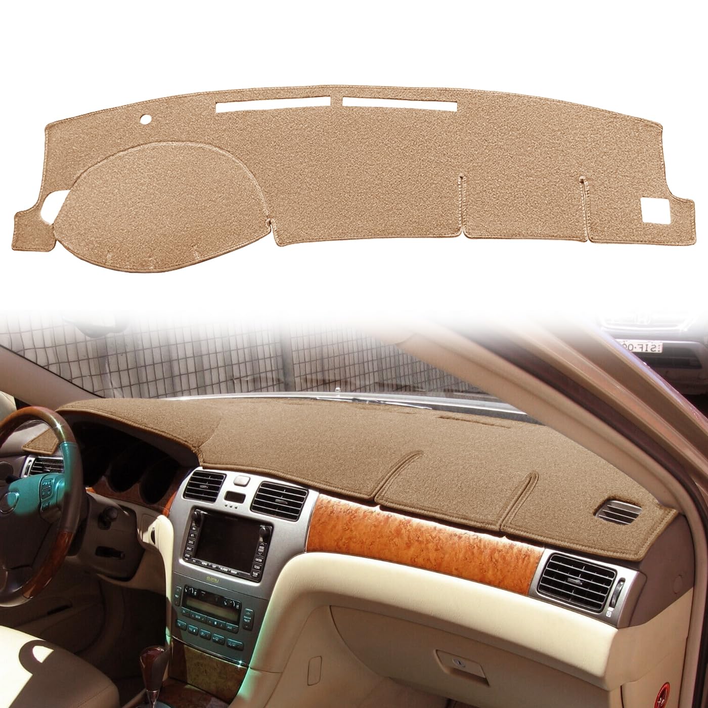 Dash Cover Mat Custom Fit For Lexus Es300 Es330, Dashboard Cover Pad Carpet Protector F116 (Beige)