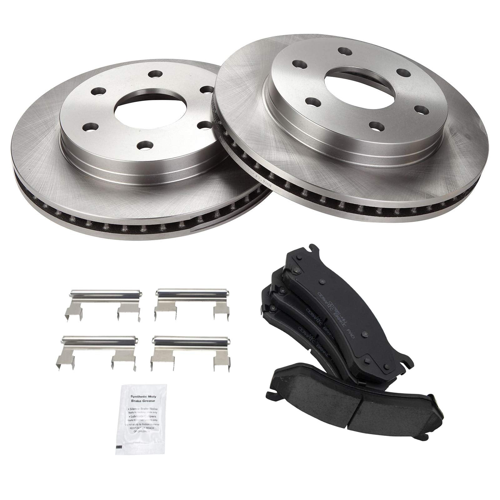 Trq Front Brake Kit Compatible With Chevy Gmc Silverado Sierra Yukon Xl Avalanche 1500 Tahoe Cadillac Escalade Ext Esv Disc Brak