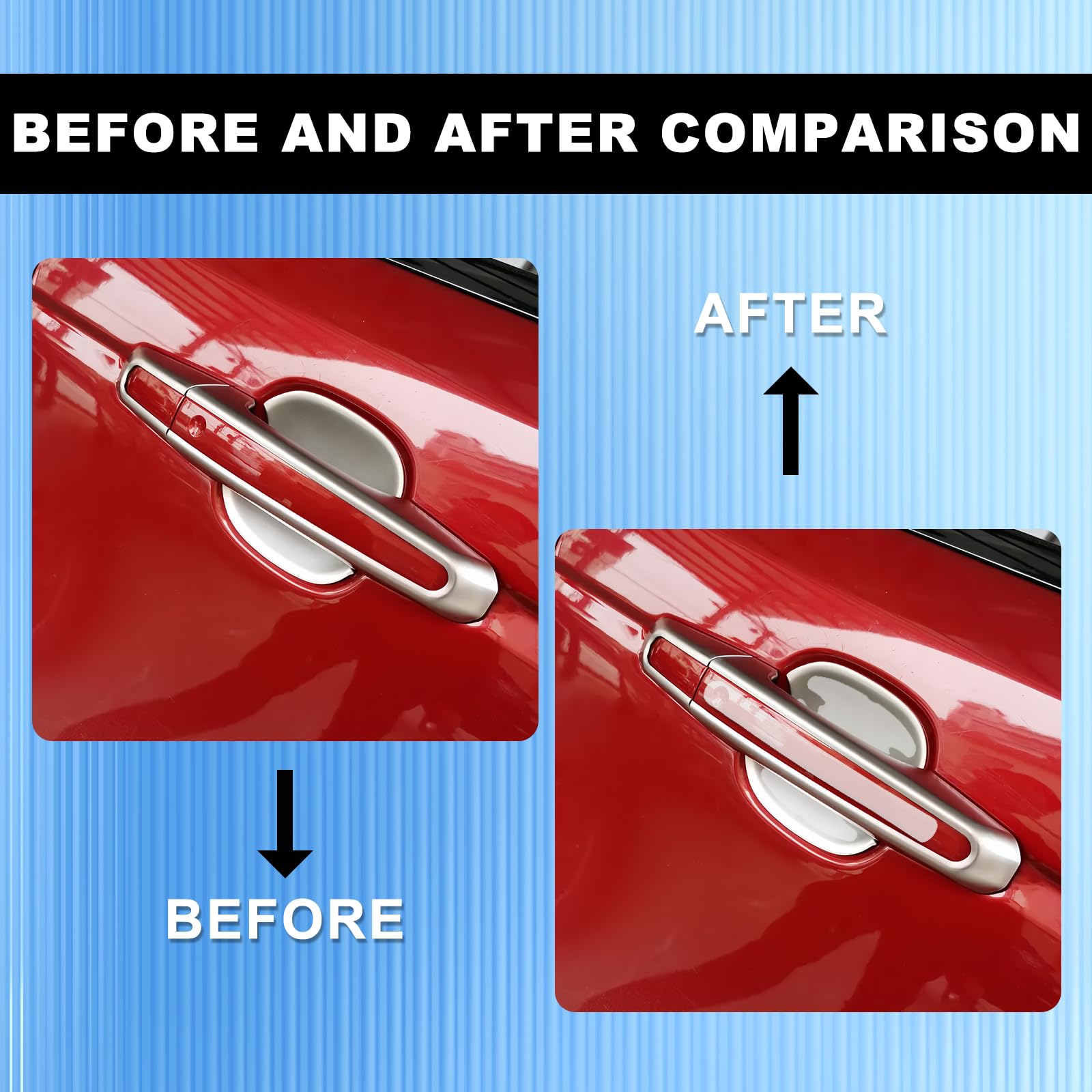 Zokyuys 8Pcs Waterproof Car Door Handle And Rear View Mirror Scratch Protector Sticker, Transparency Anti-Scratches Cup Protecto