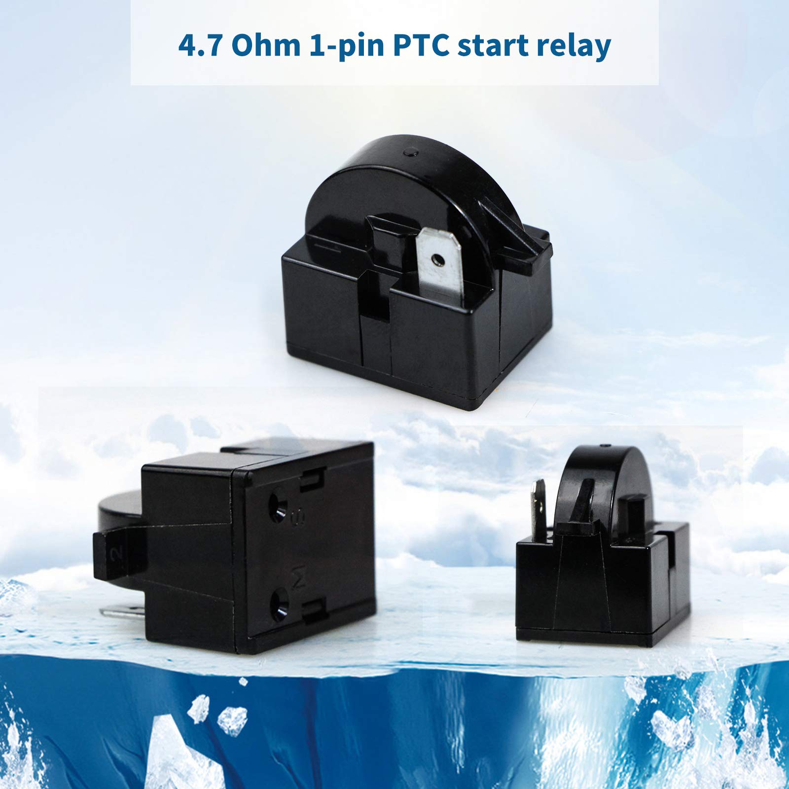 Wehhbtye 4 Pcs 1 Pin Refrigerator Starter Relay,Qp2-4.7/4R7 Relay,1 Pin Refrigerator Starter Relay And 6750C-0005P Refrigerator
